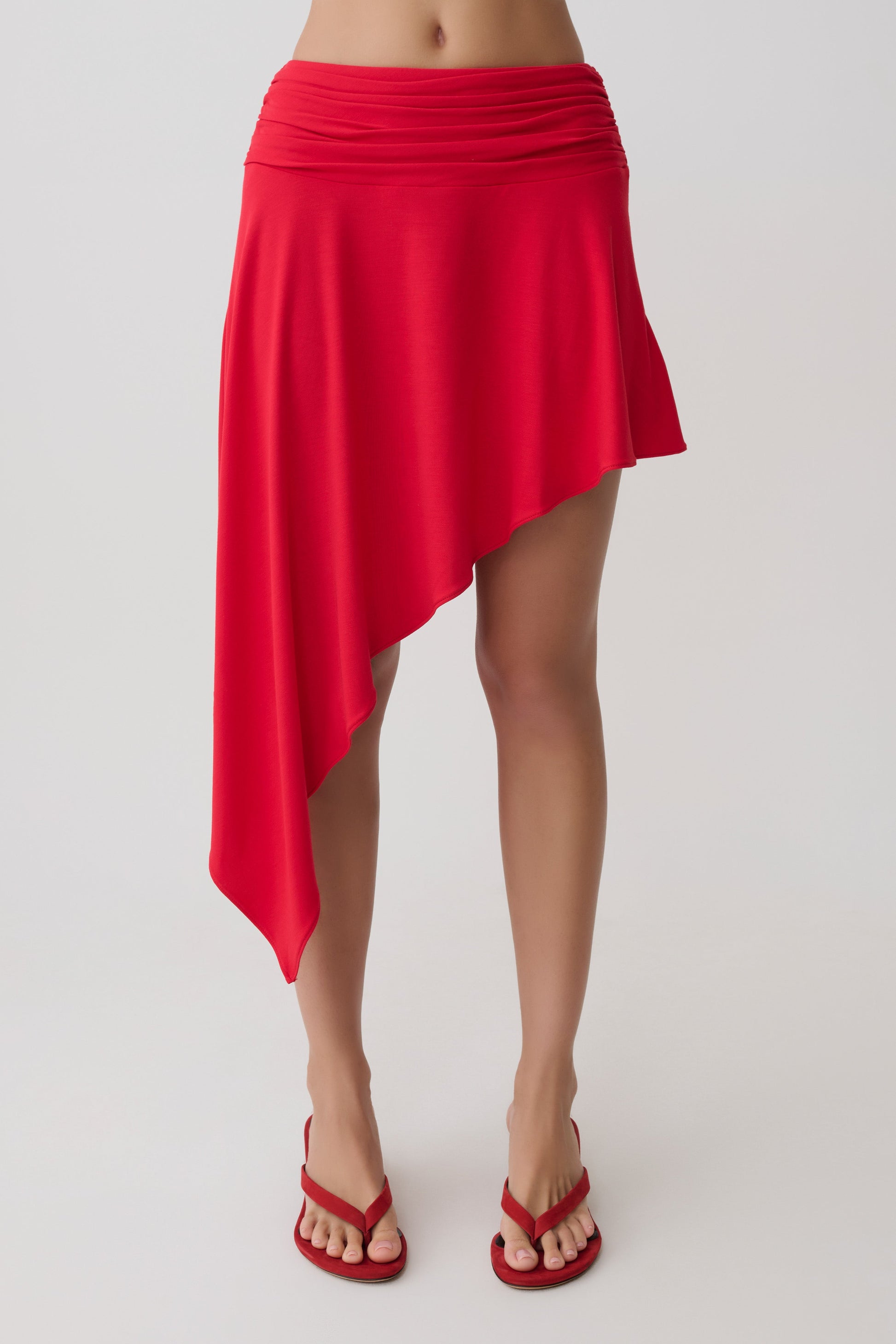Talise Modal Hankie Midi Skirt - Red #8