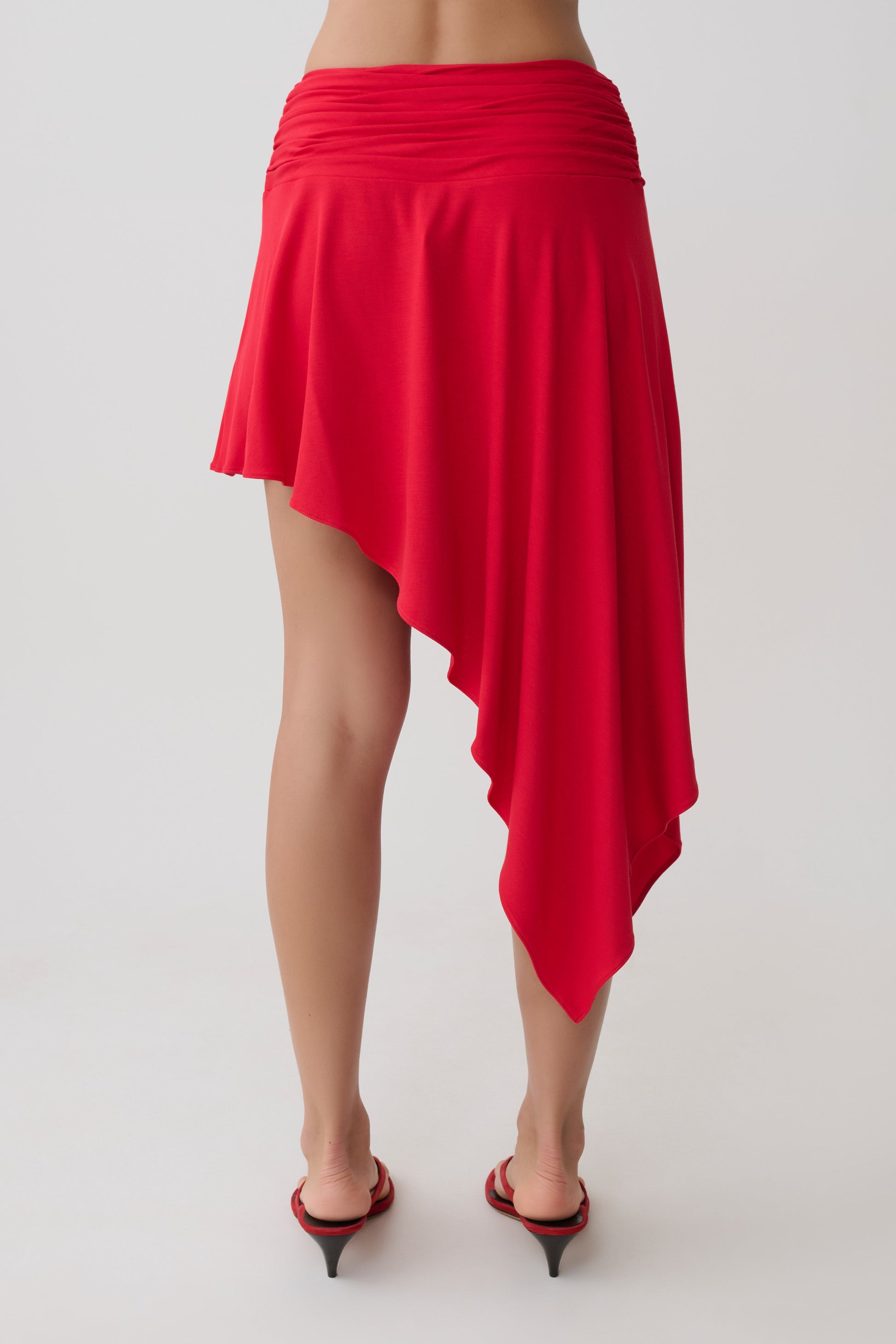 Talise Modal Hankie Midi Skirt - Red #7