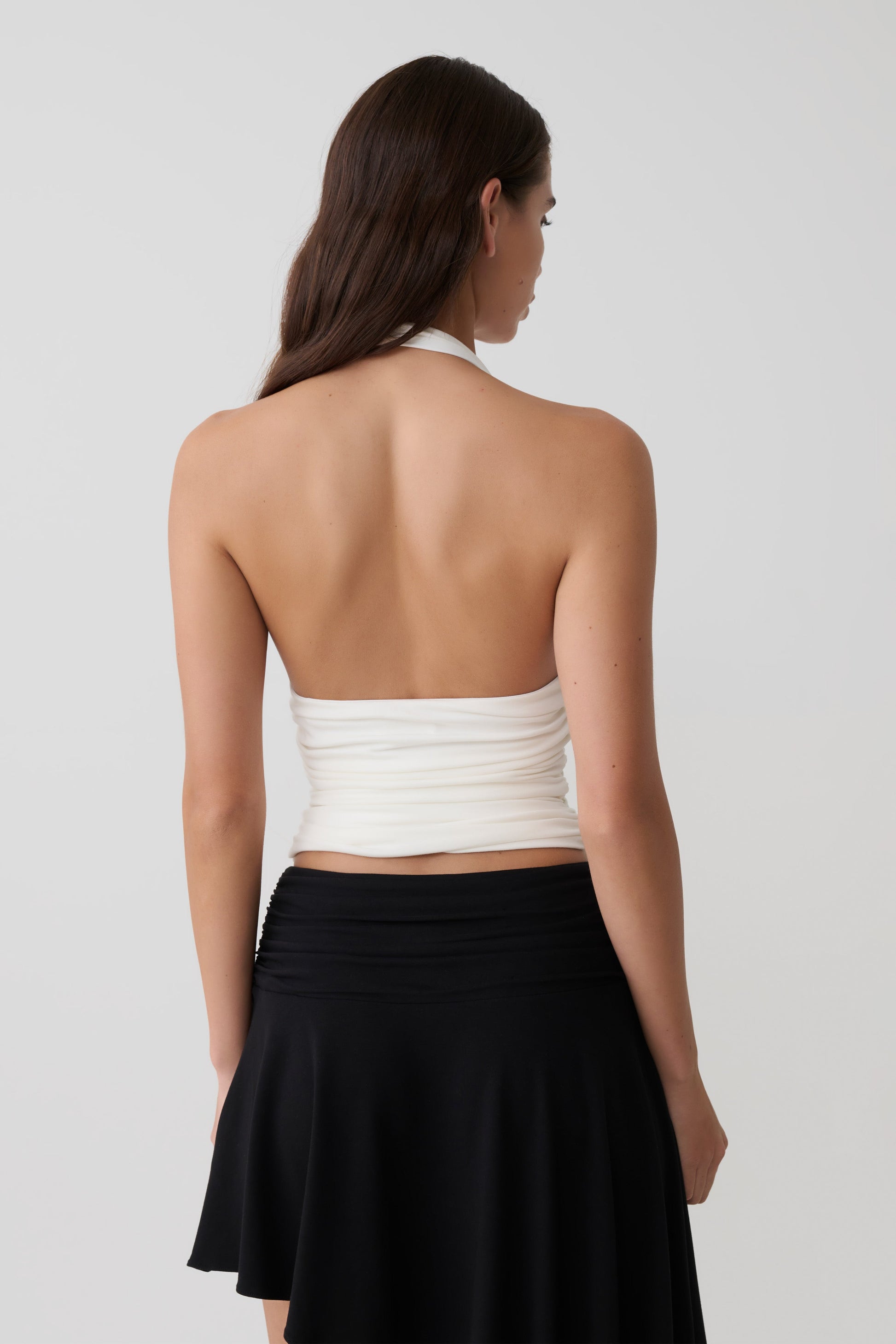 Peregrine Modal Gathered Halter Top - White #2