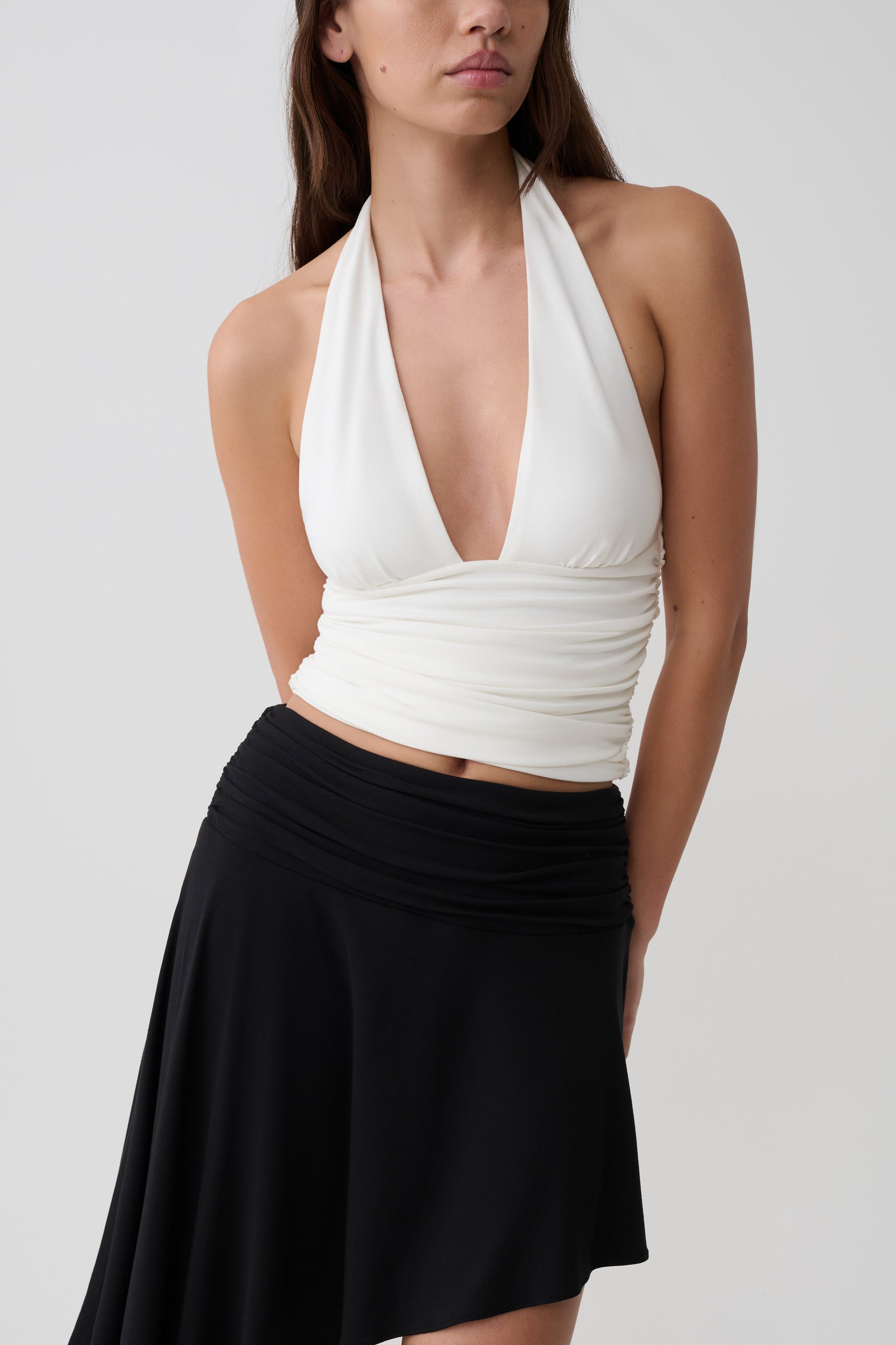 Peregrine Modal Gathered Halter Top - White #4