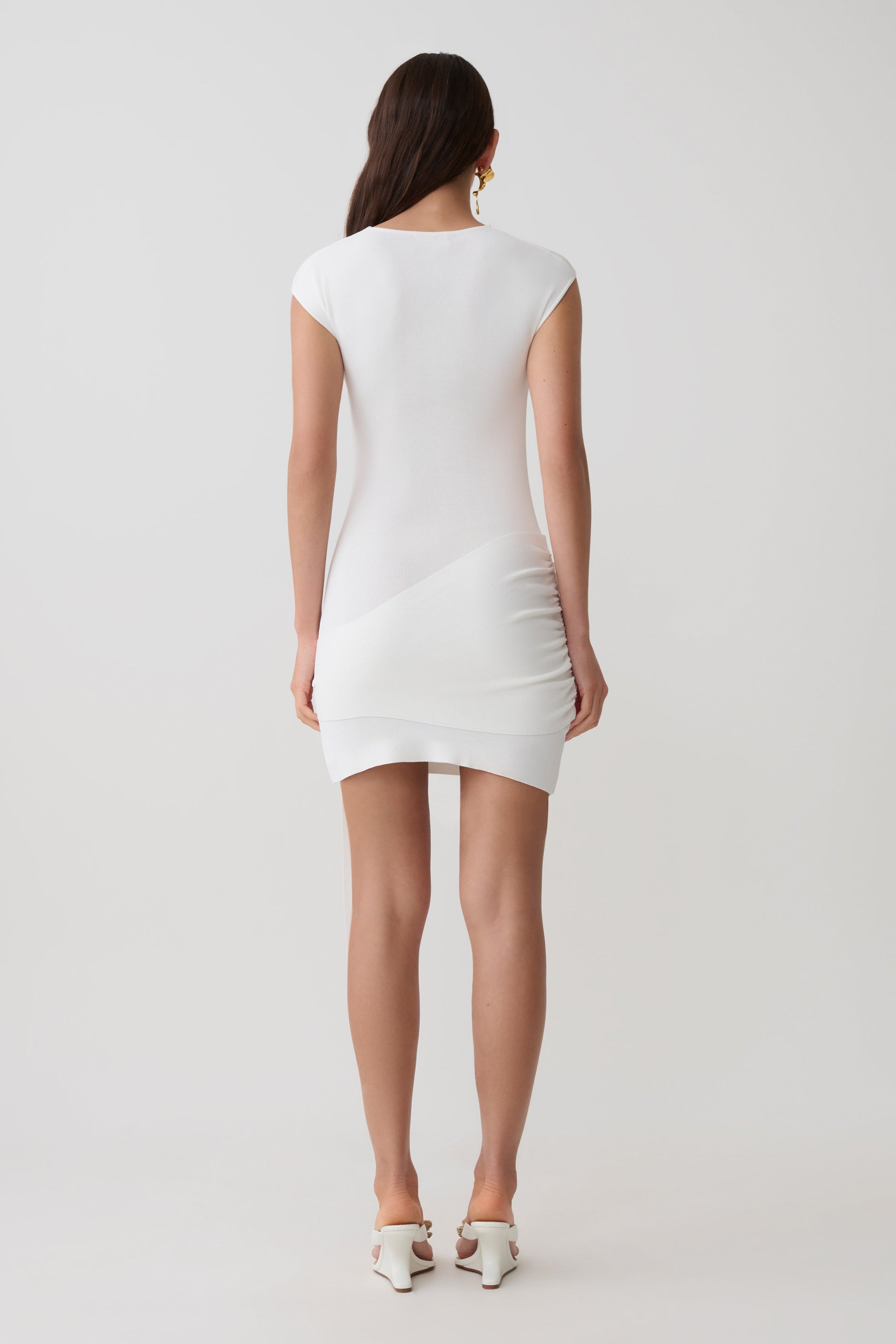Freida Knit Mini Dress With Sash - Ivory #2