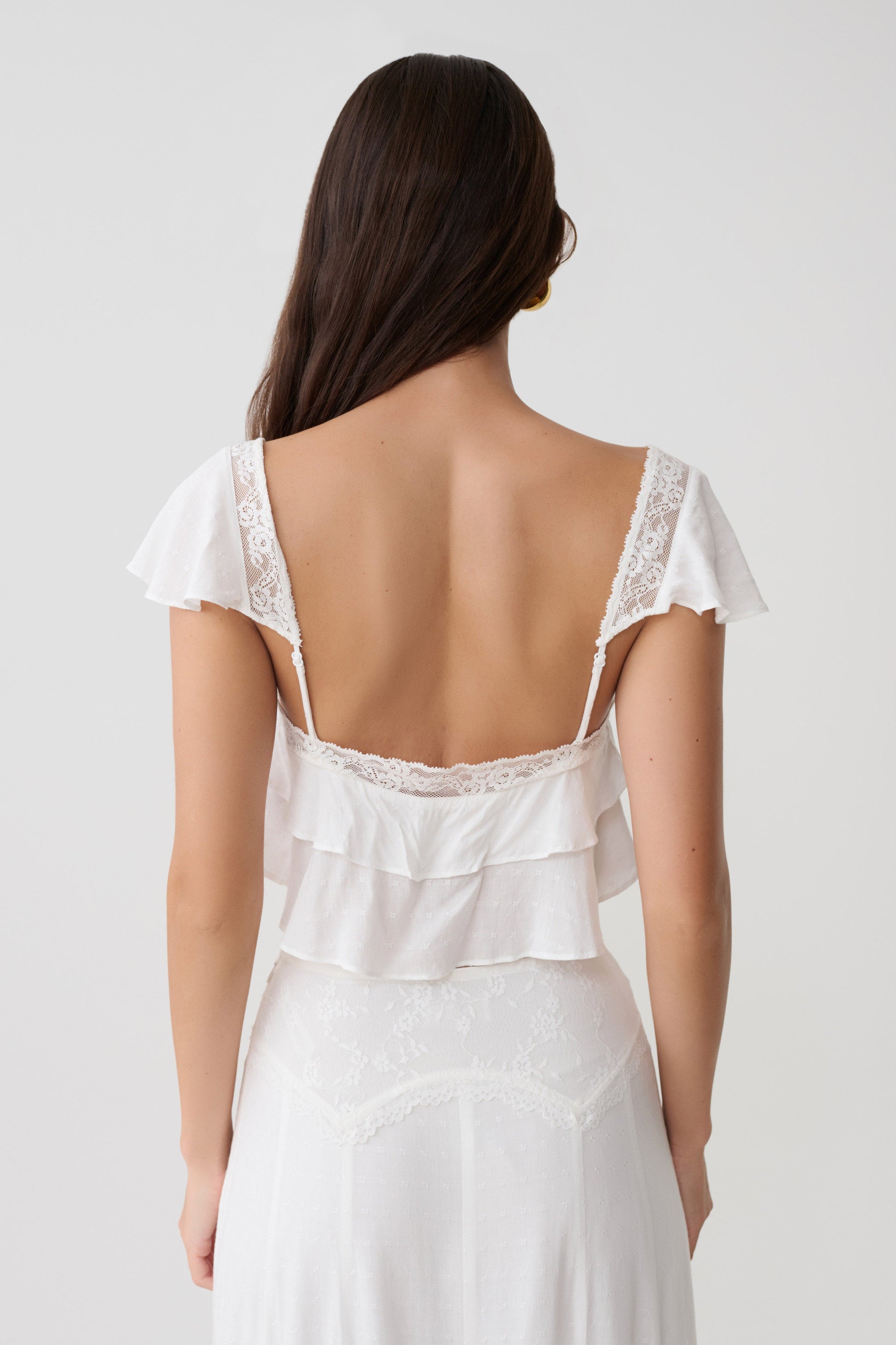 Skylar Lace Sleeveless Crop Top - White #2