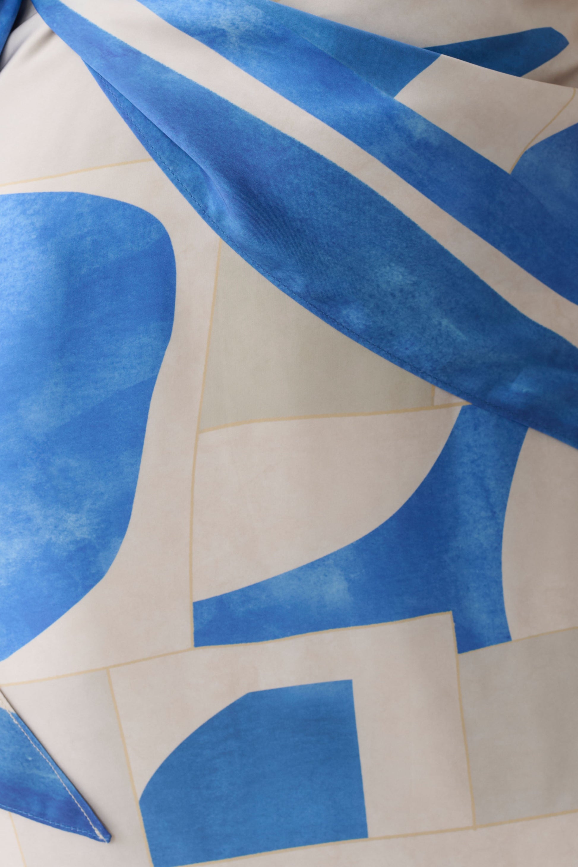 Gianna Satin Halter Maxi Dress - Blue Geo Tile Print #5