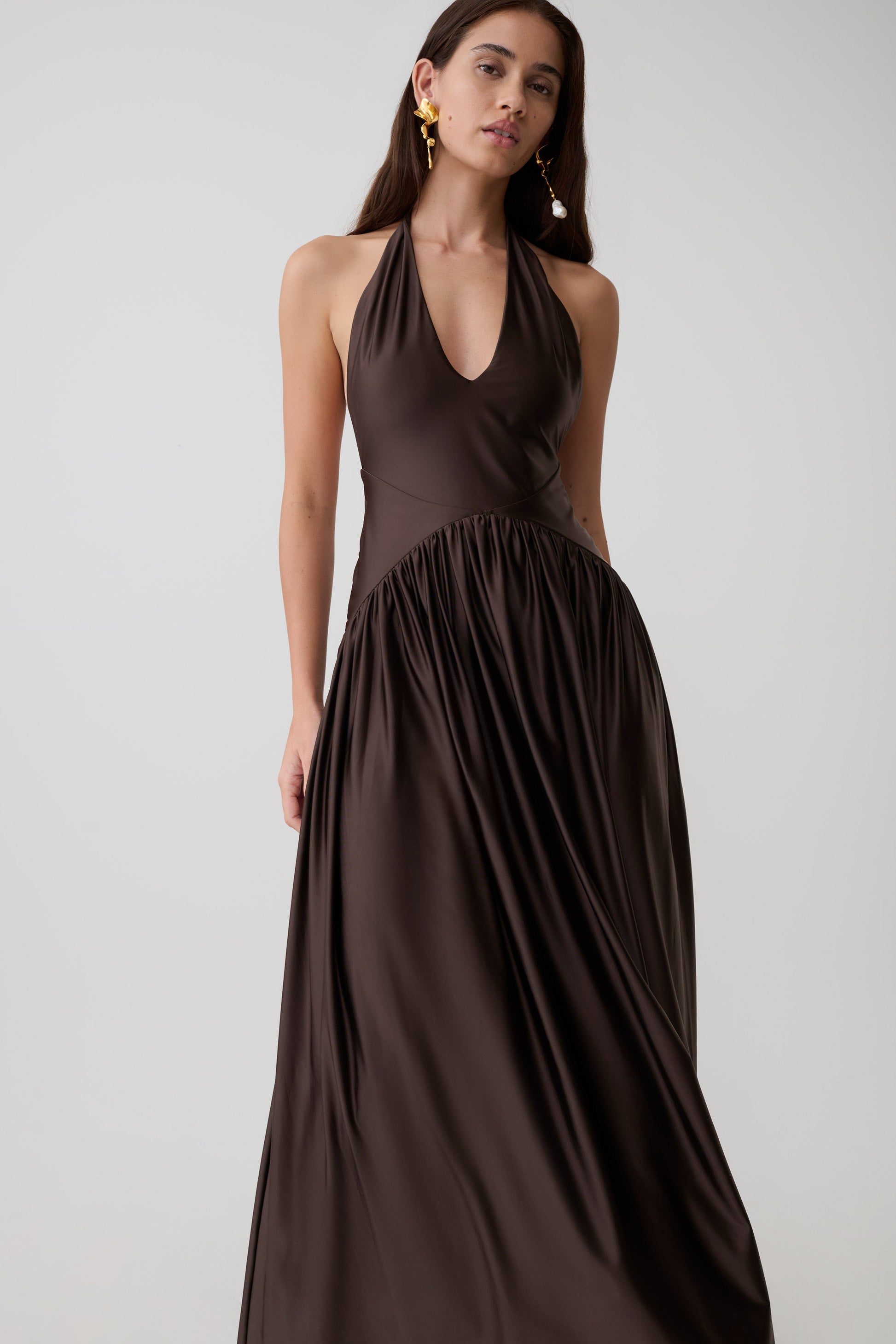 Cypress Halter Maxi Dress - Chocolate #6