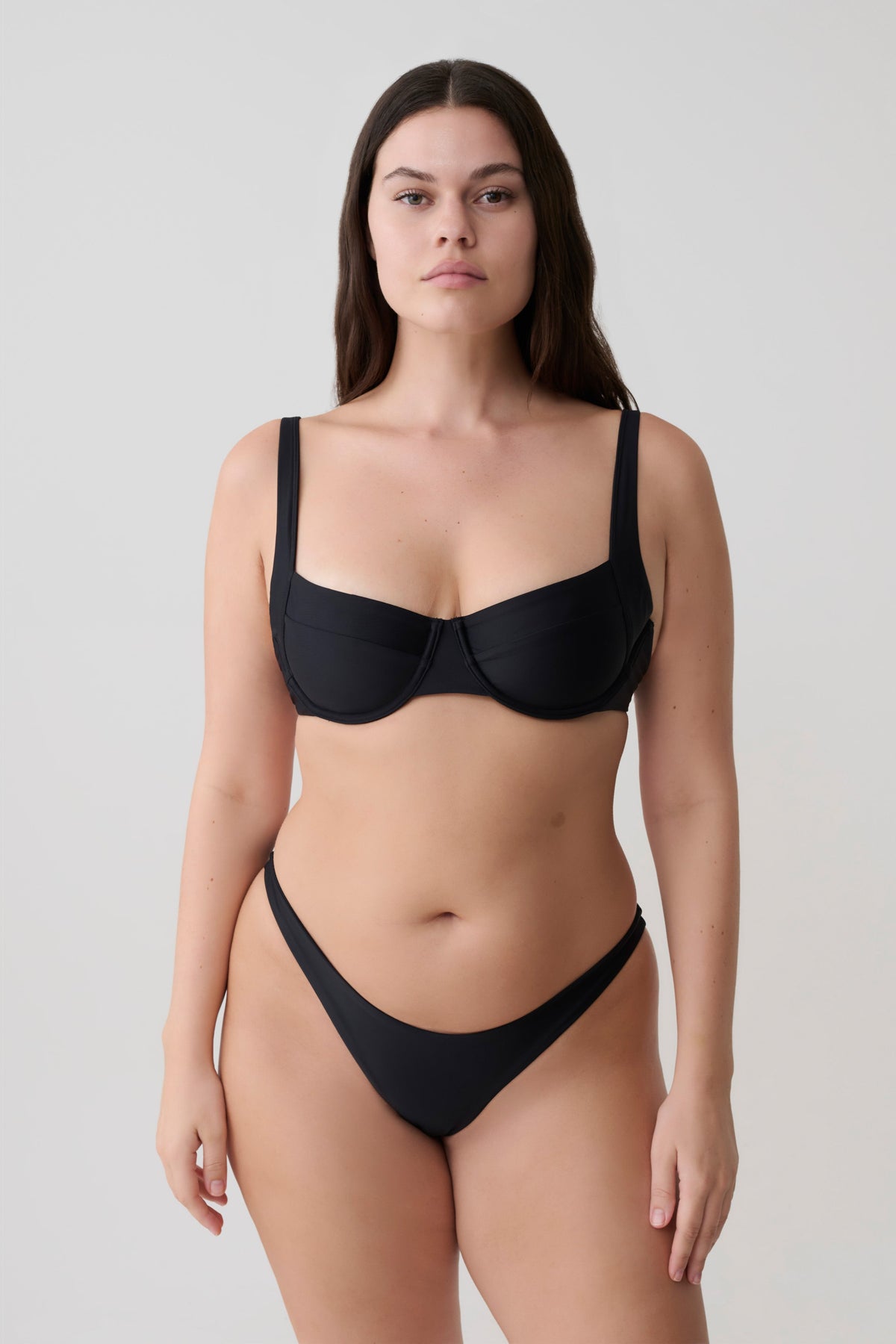 Abra Underwire Apex Bikini Top - Black #2