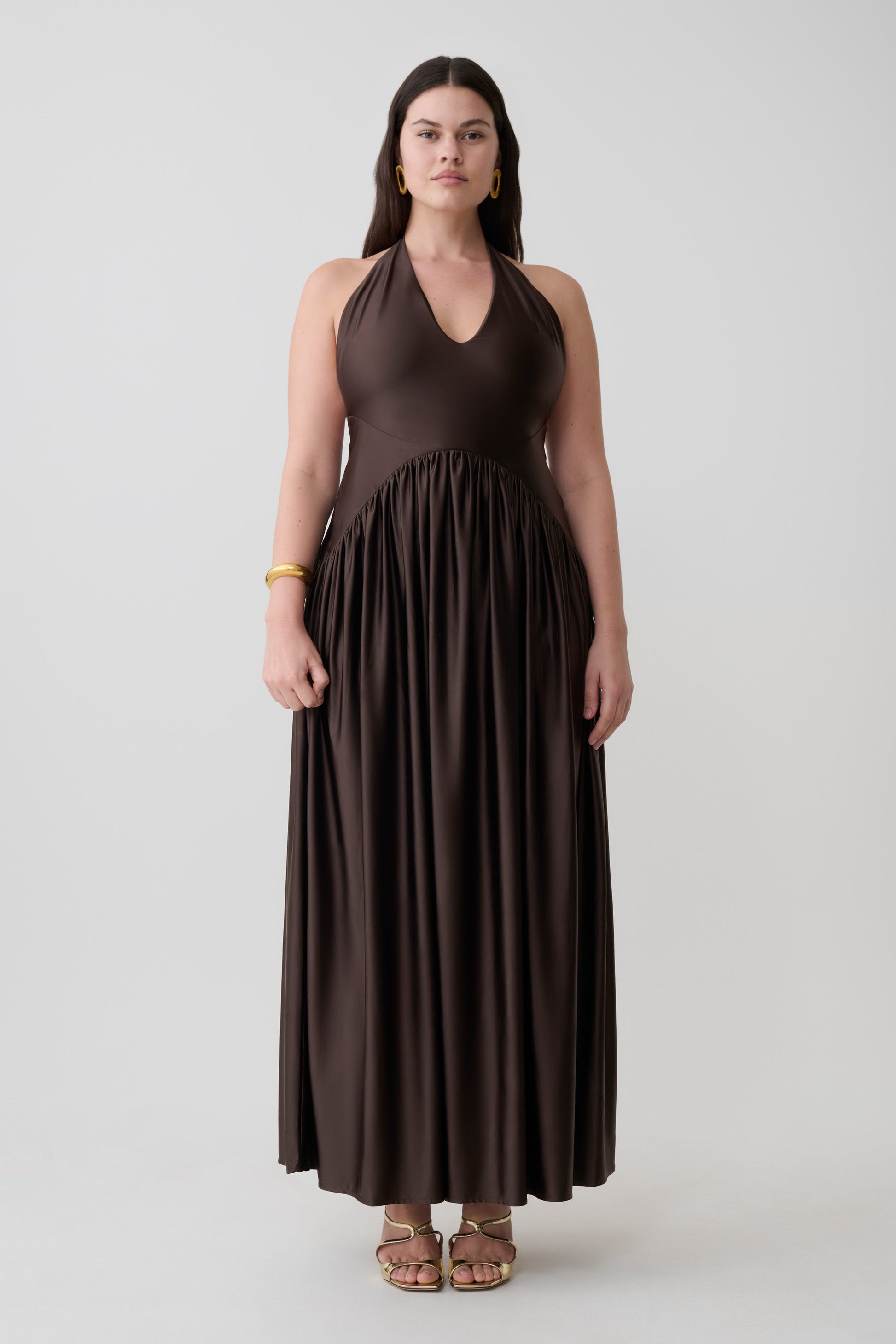 Cypress Halter Maxi Dress - Chocolate #7