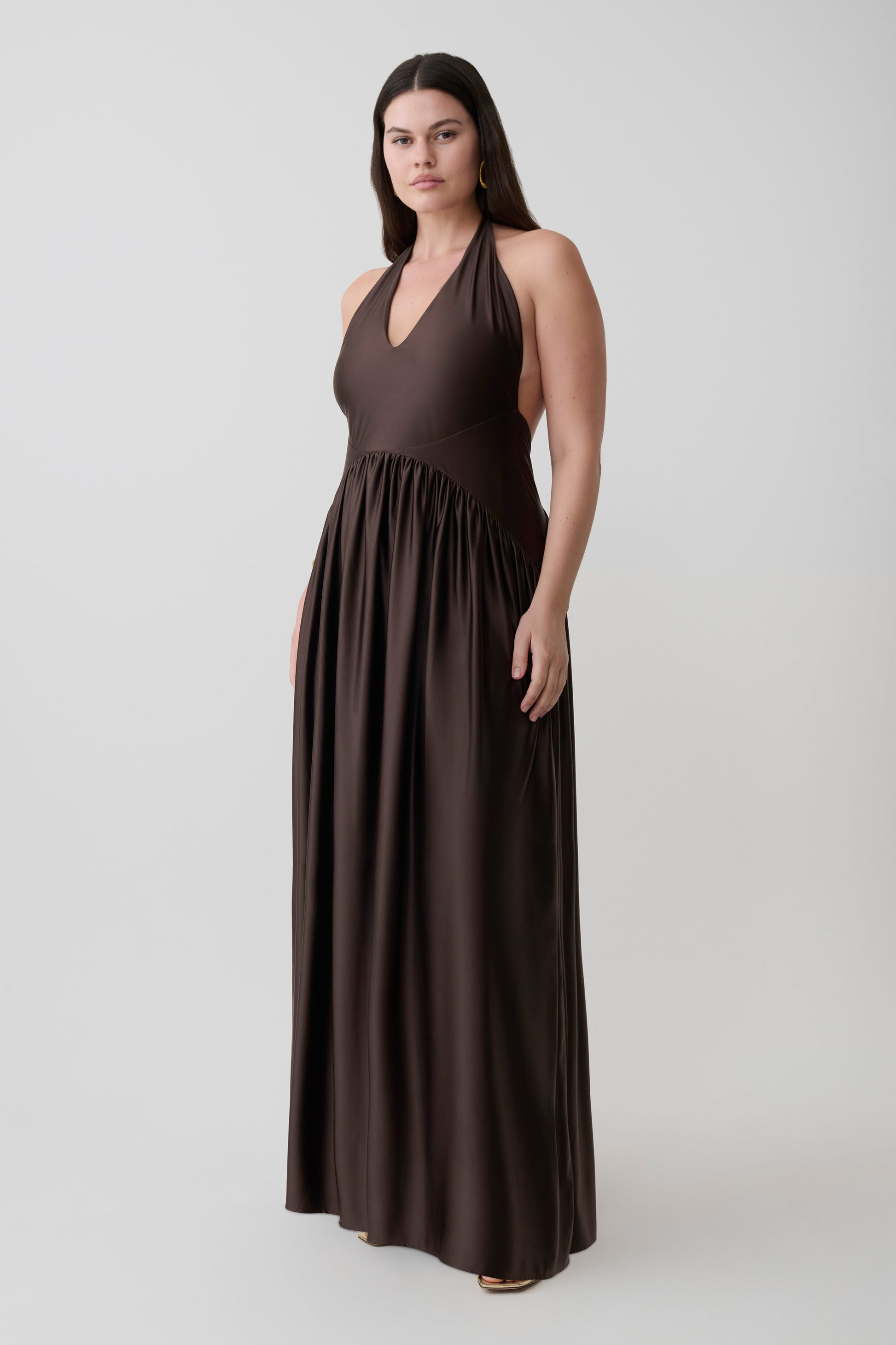 Cypress Halter Maxi Dress - Chocolate #9