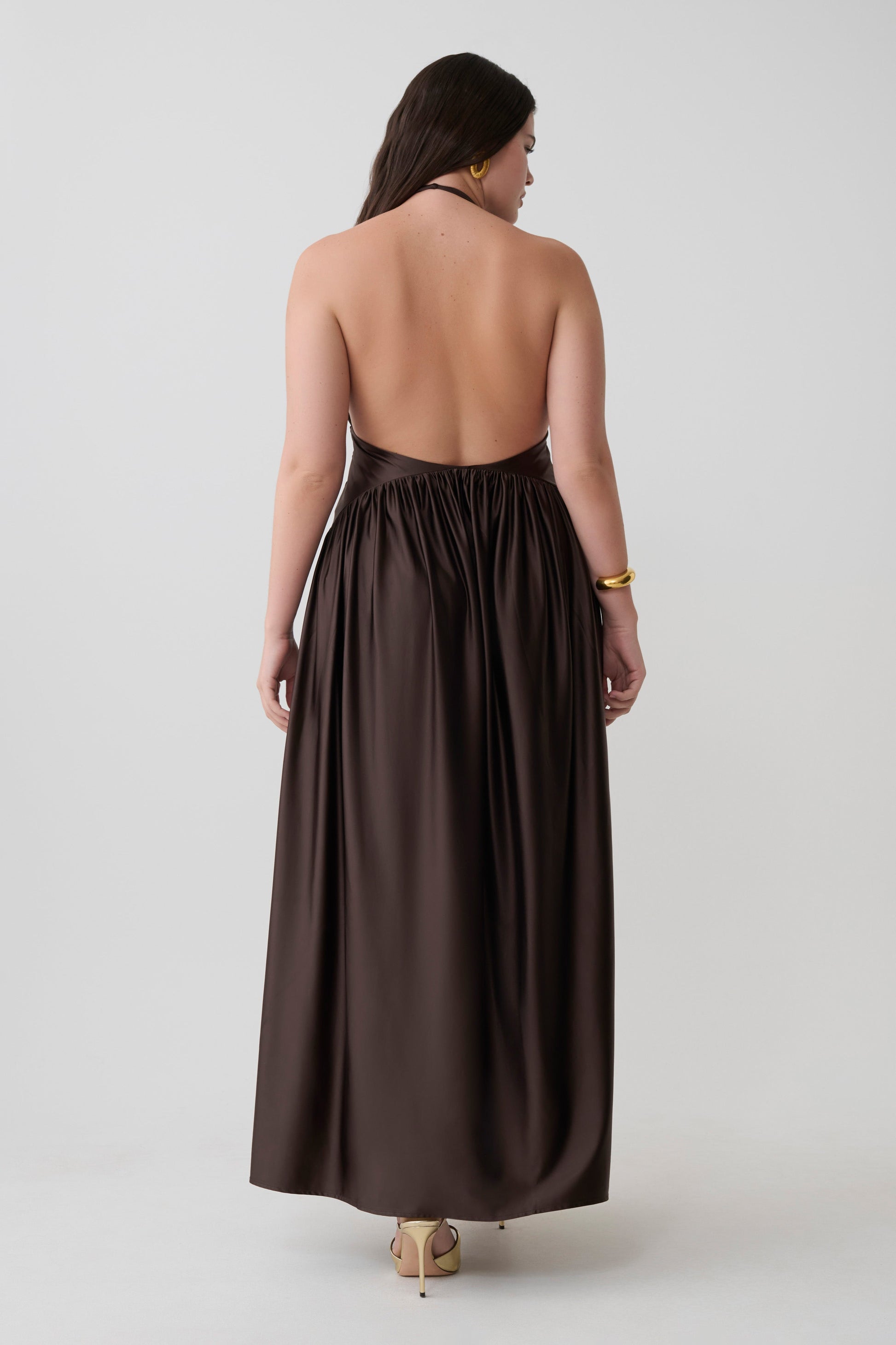 Cypress Halter Maxi Dress - Chocolate #8