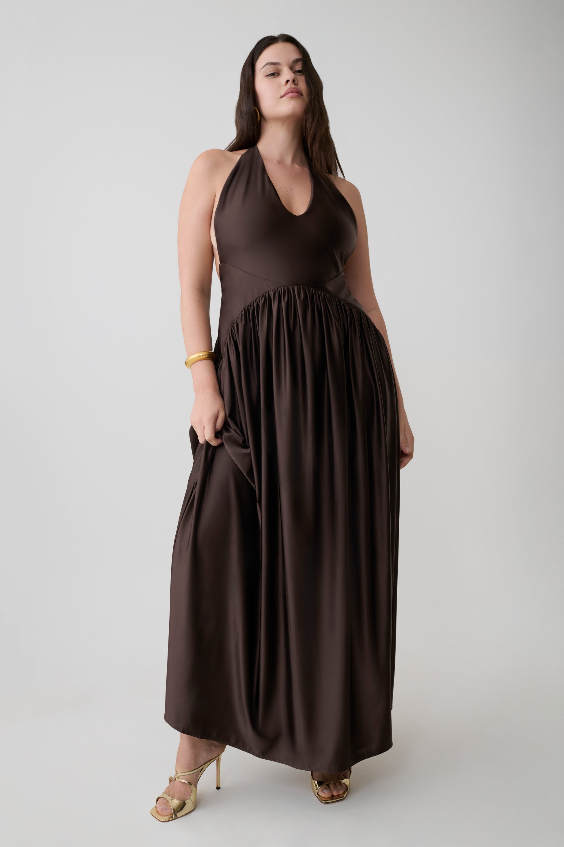 Cypress Halter Maxi Dress - Chocolate #10