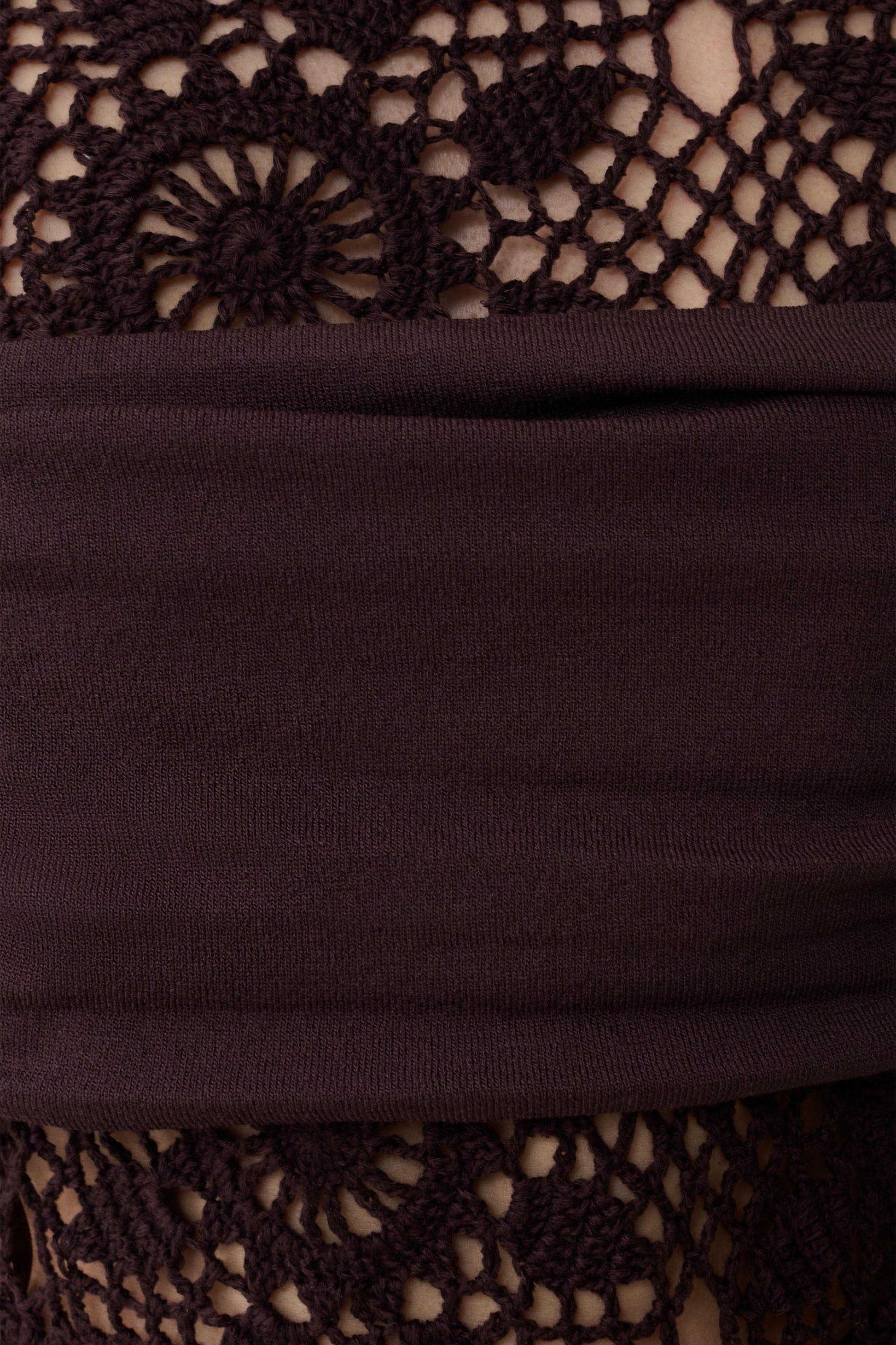 Tessie Knit & Crochet Maxi Dress - Dark Chocolate #6