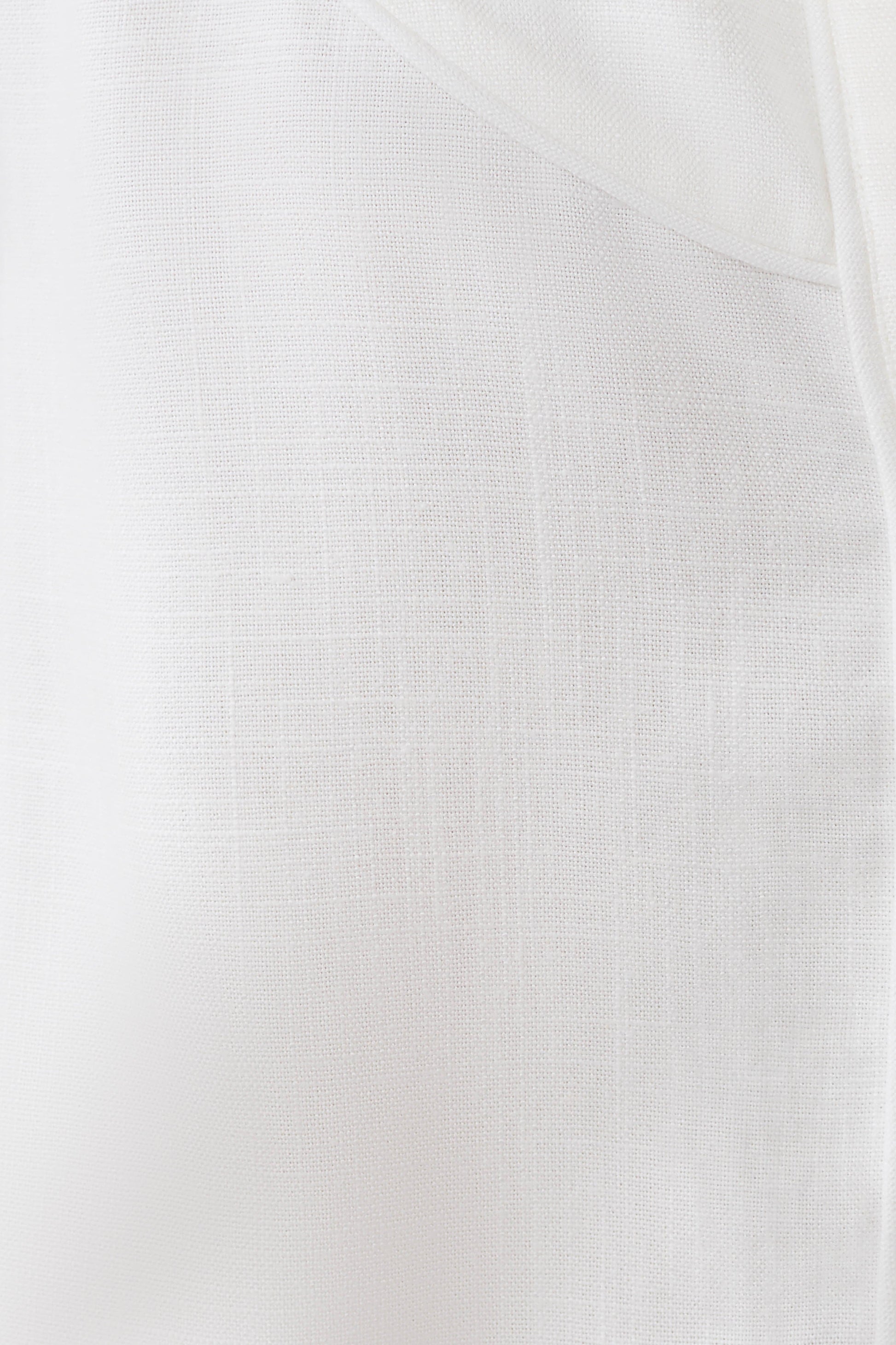 Selena Linen Short Sleeve Shirt - White #9