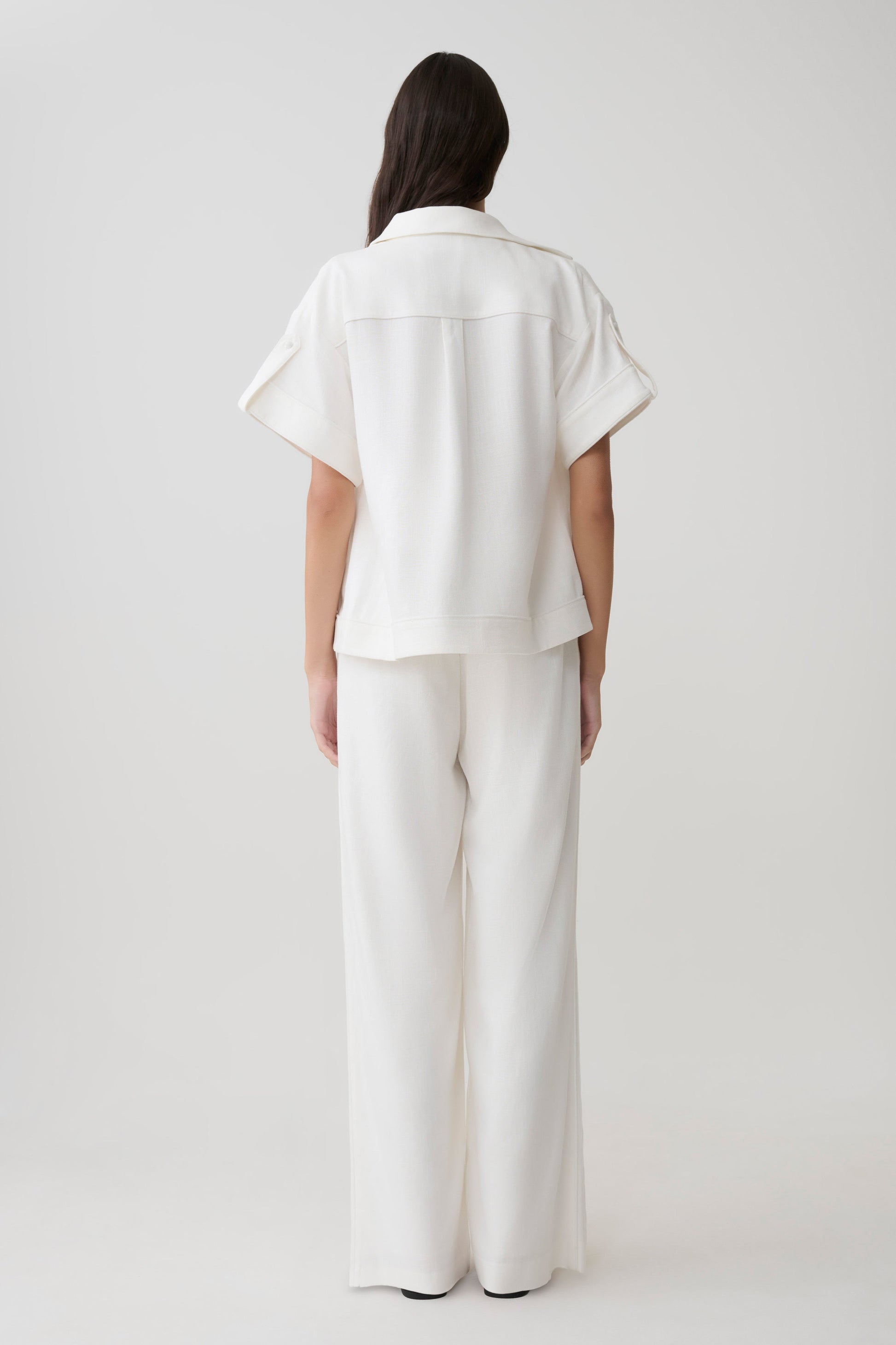 Selena Linen Straight Leg Pant - White #6