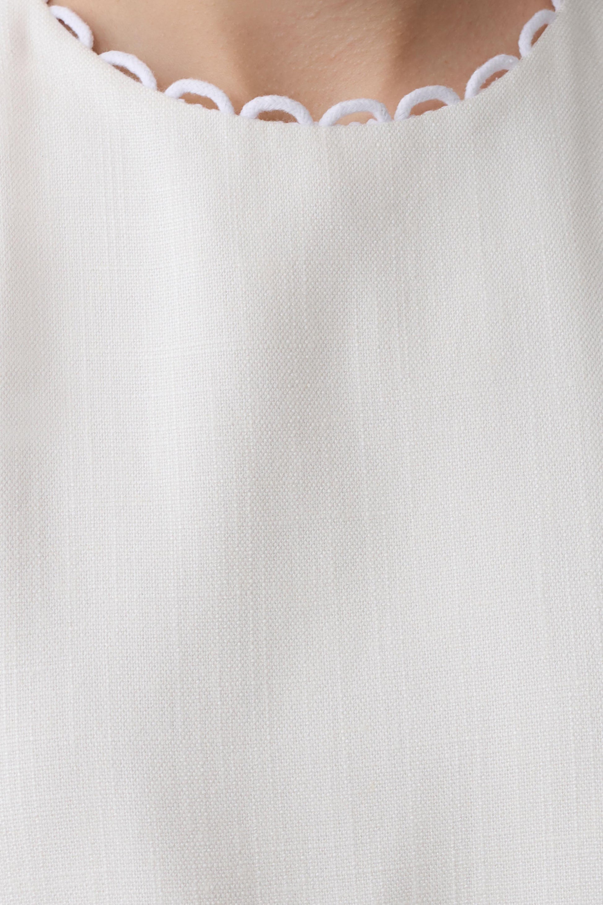 Antonella Linen Mini Dress - White #7