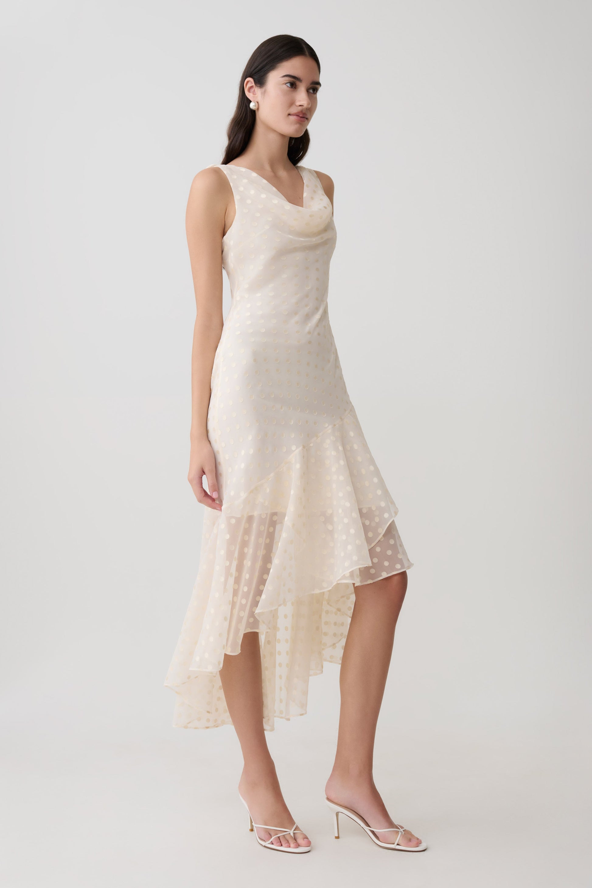 Lilah Devore Midi Dress - Ivory #4