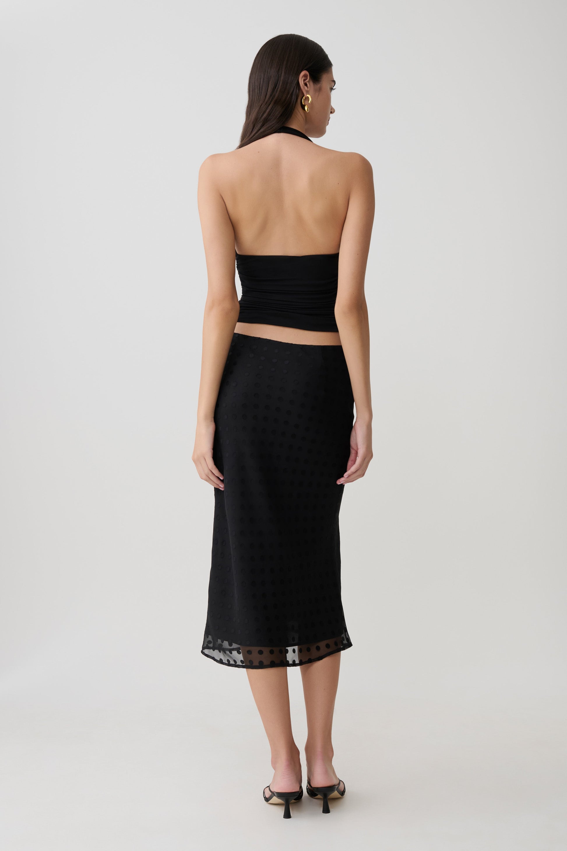 Lilah Devore Midi Skirt - Black #2
