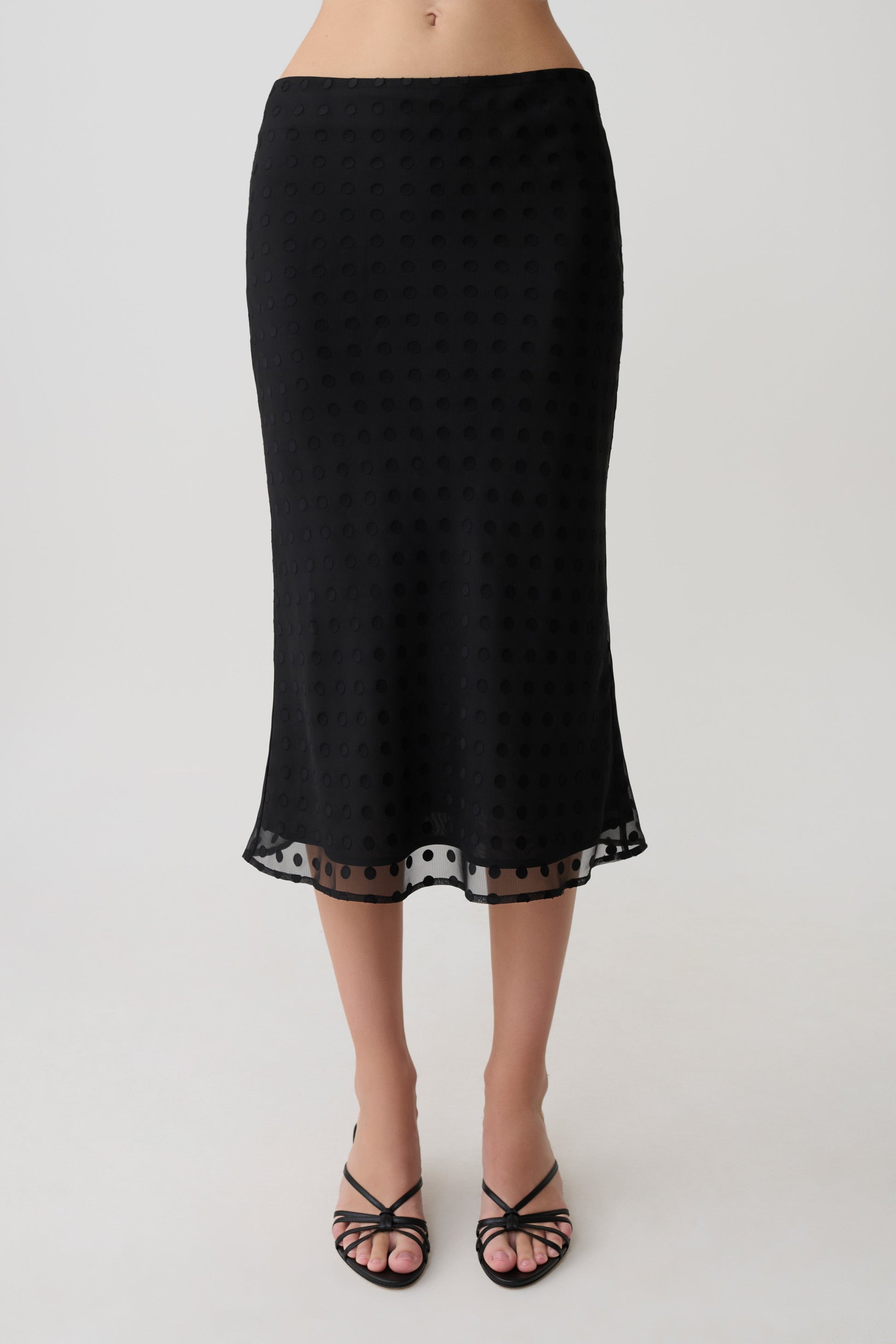 Lilah Devore Midi Skirt - Black #7