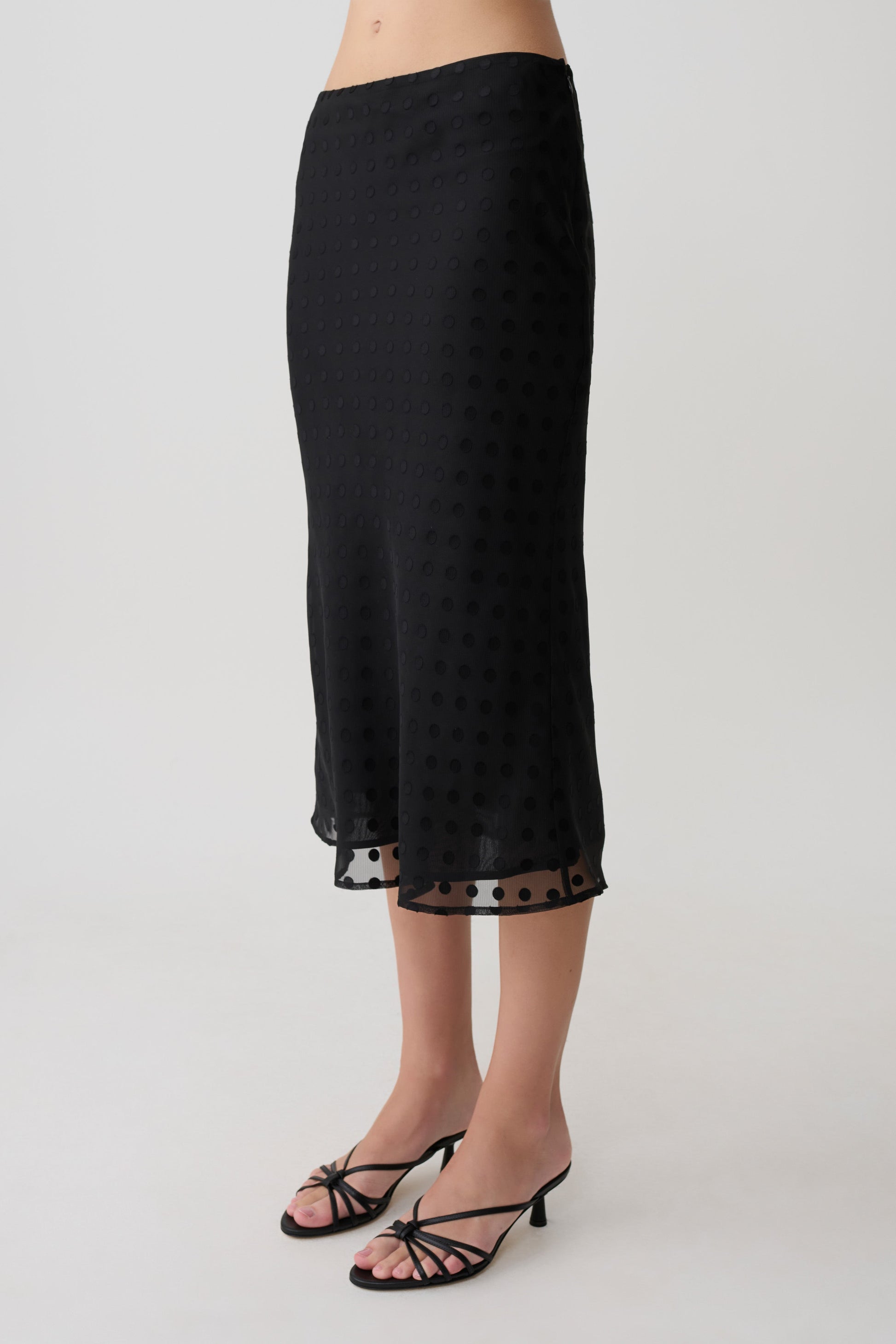 Lilah Devore Midi Skirt - Black #4
