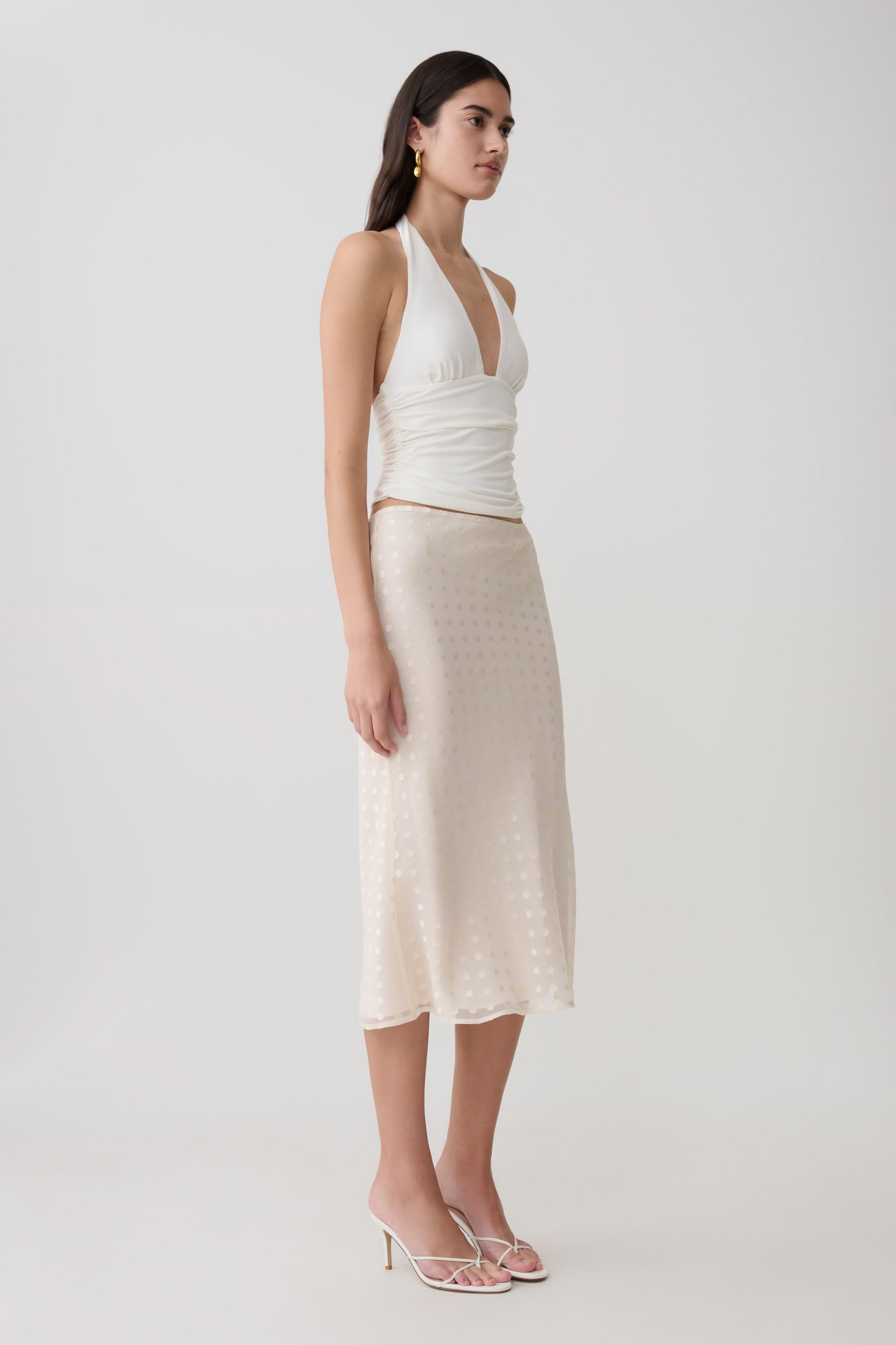 Lilah Devore Midi Skirt - Ivory #4