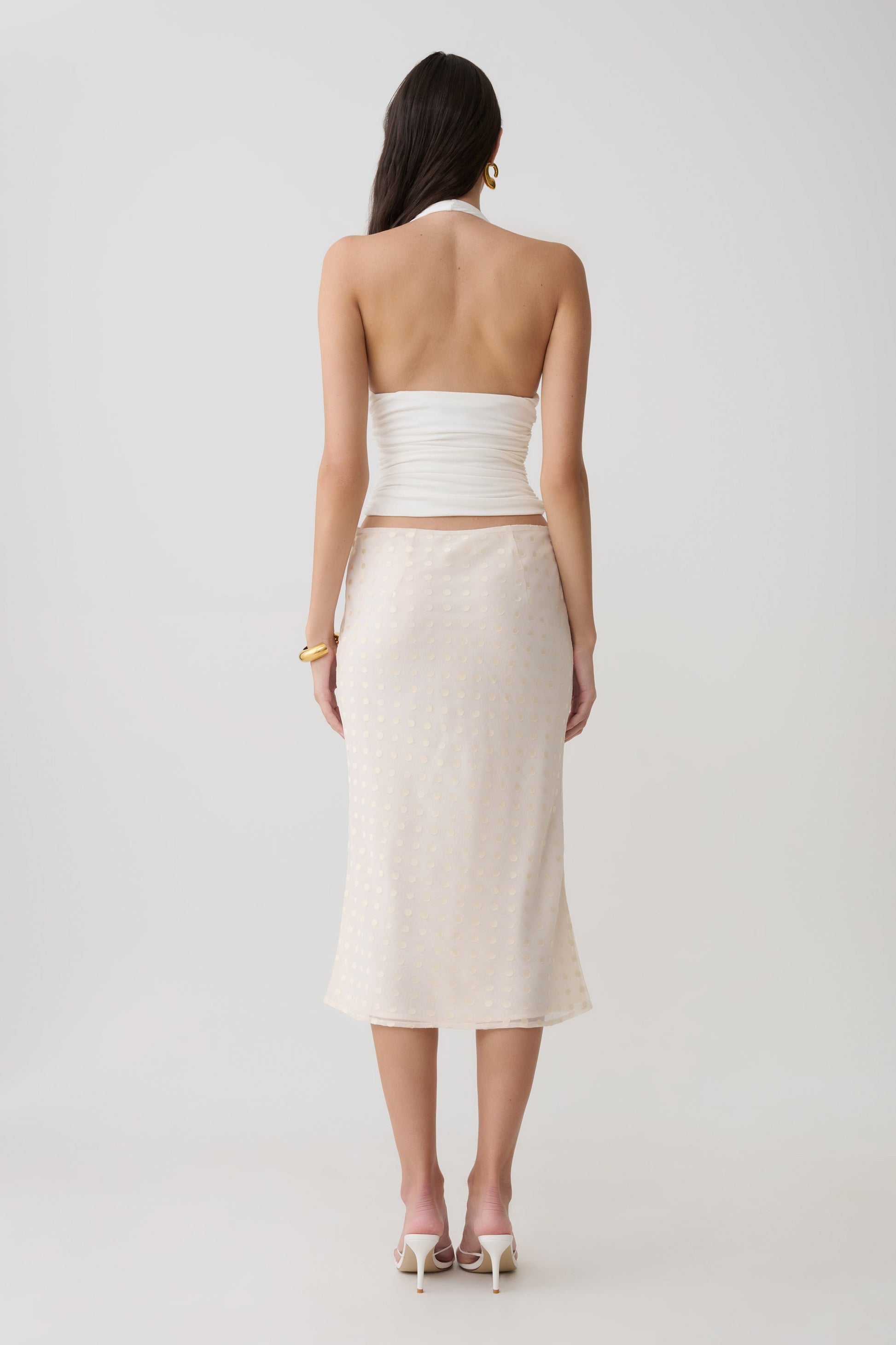 Lilah Devore Midi Skirt - Ivory #2