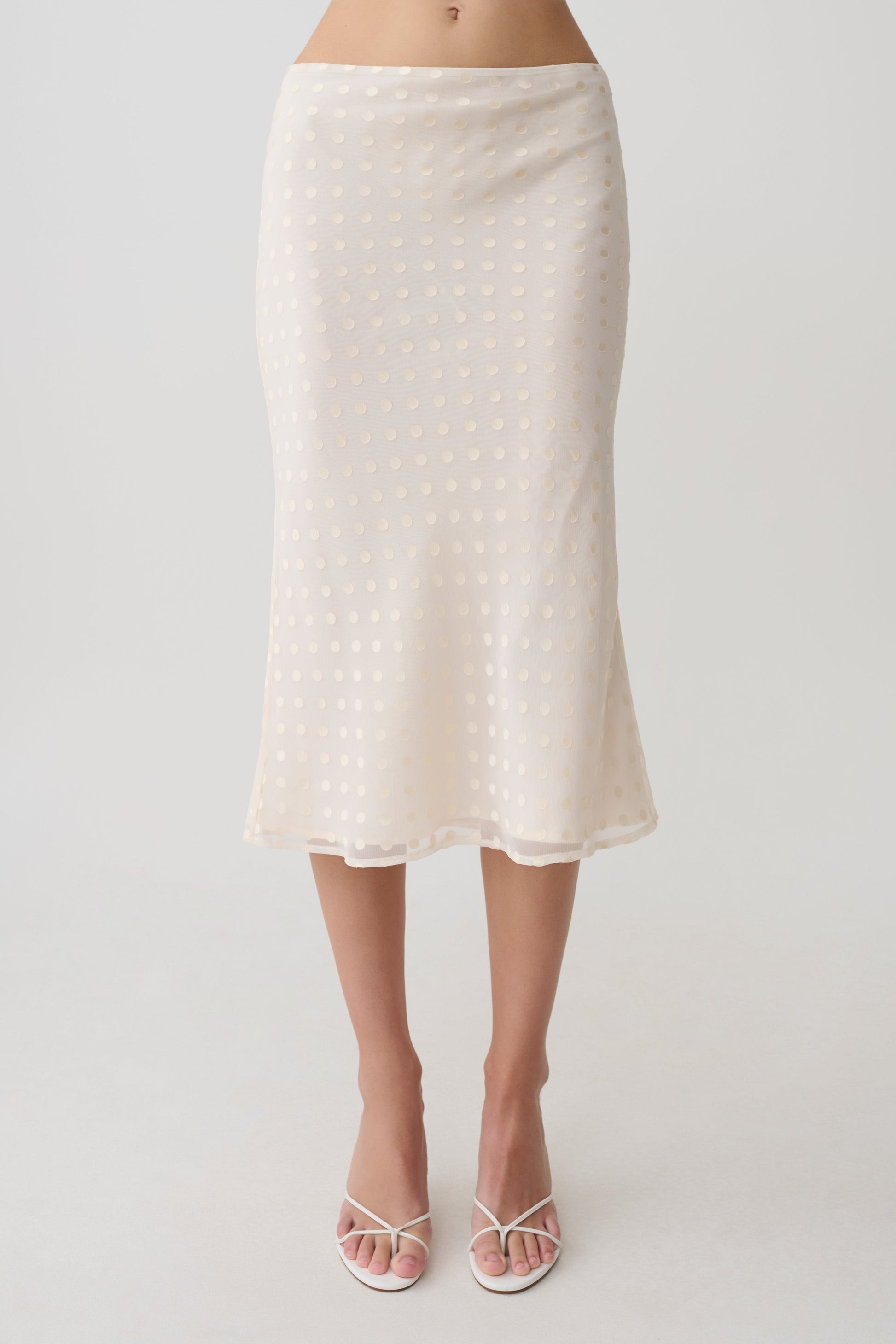 Lilah Devore Midi Skirt - Ivory #8