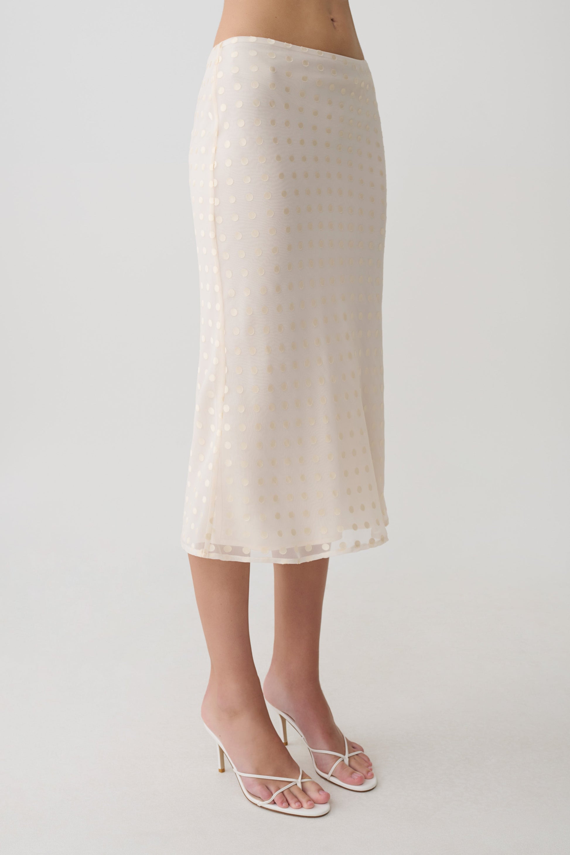 Lilah Devore Midi Skirt - Ivory #5