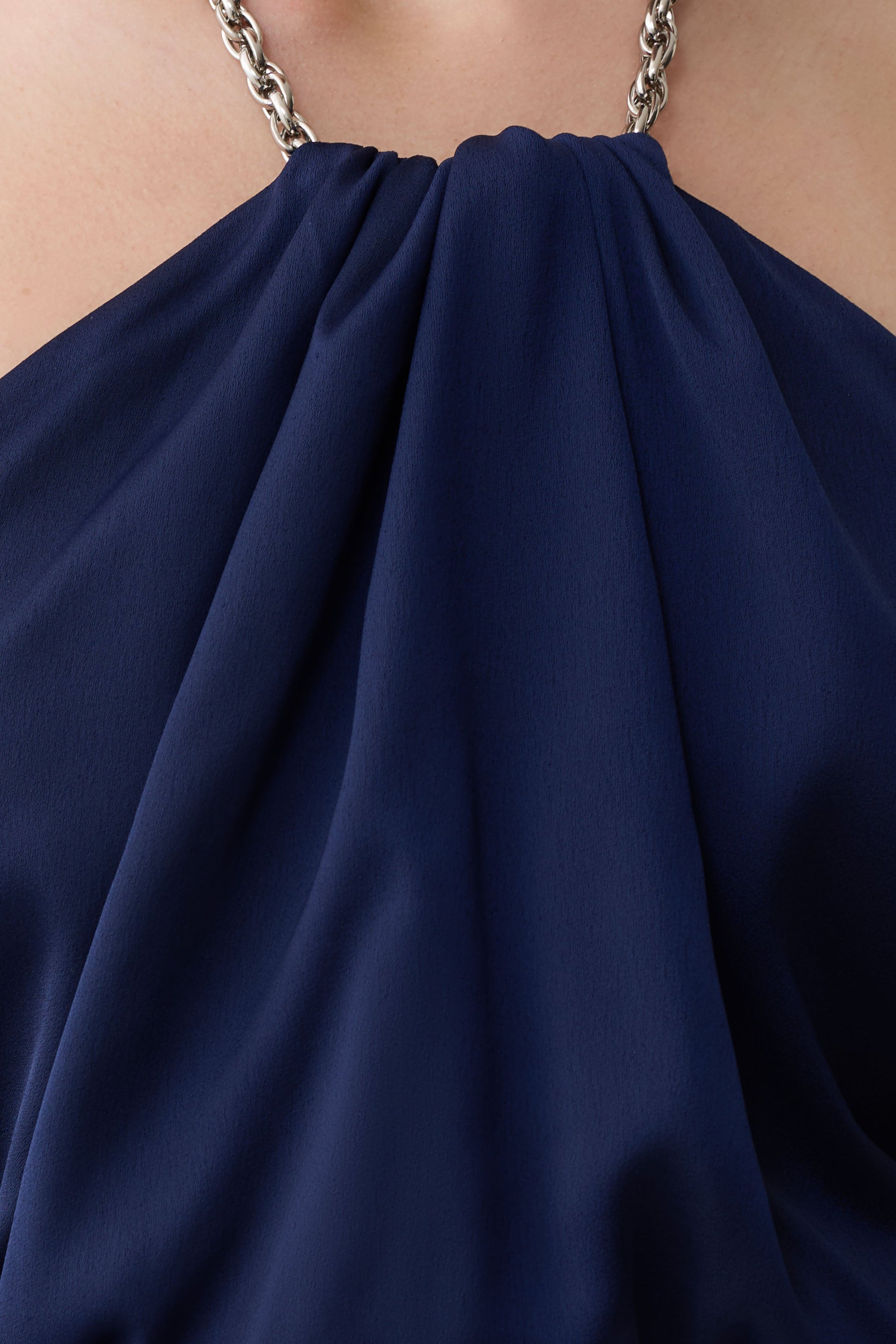 Elina Satin Necklace Maxi Dress - Navy #7