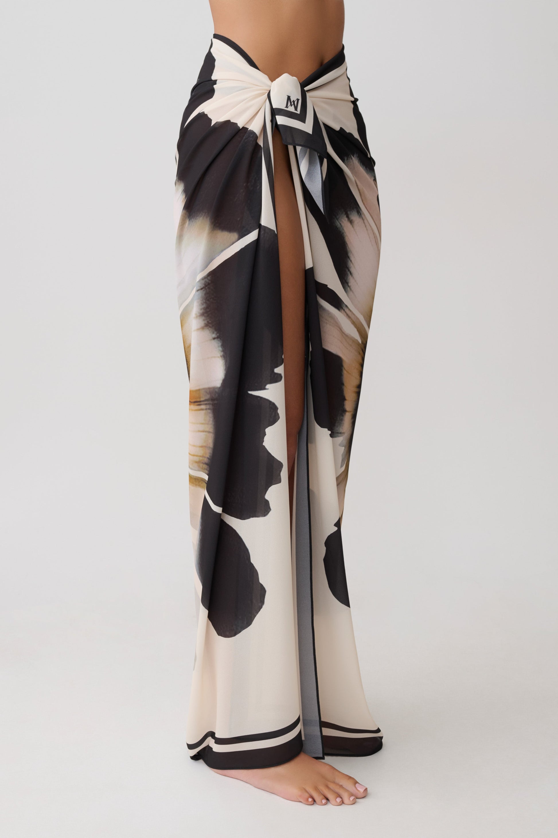 Noa Chiffon Scarf Sarong - Ivory Base Floral Print #6