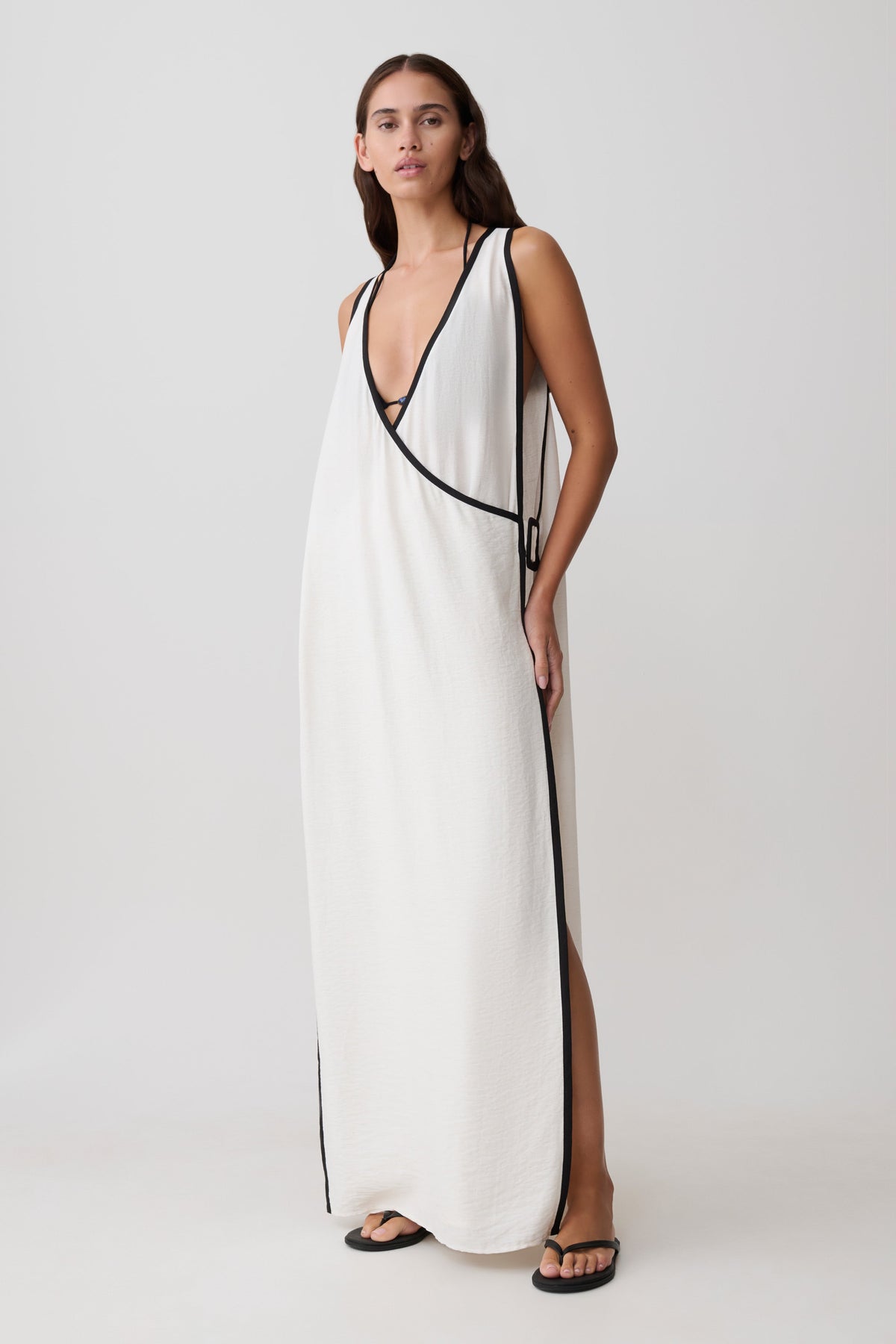 Arcadia Crossover Coverup Maxi Dress - White