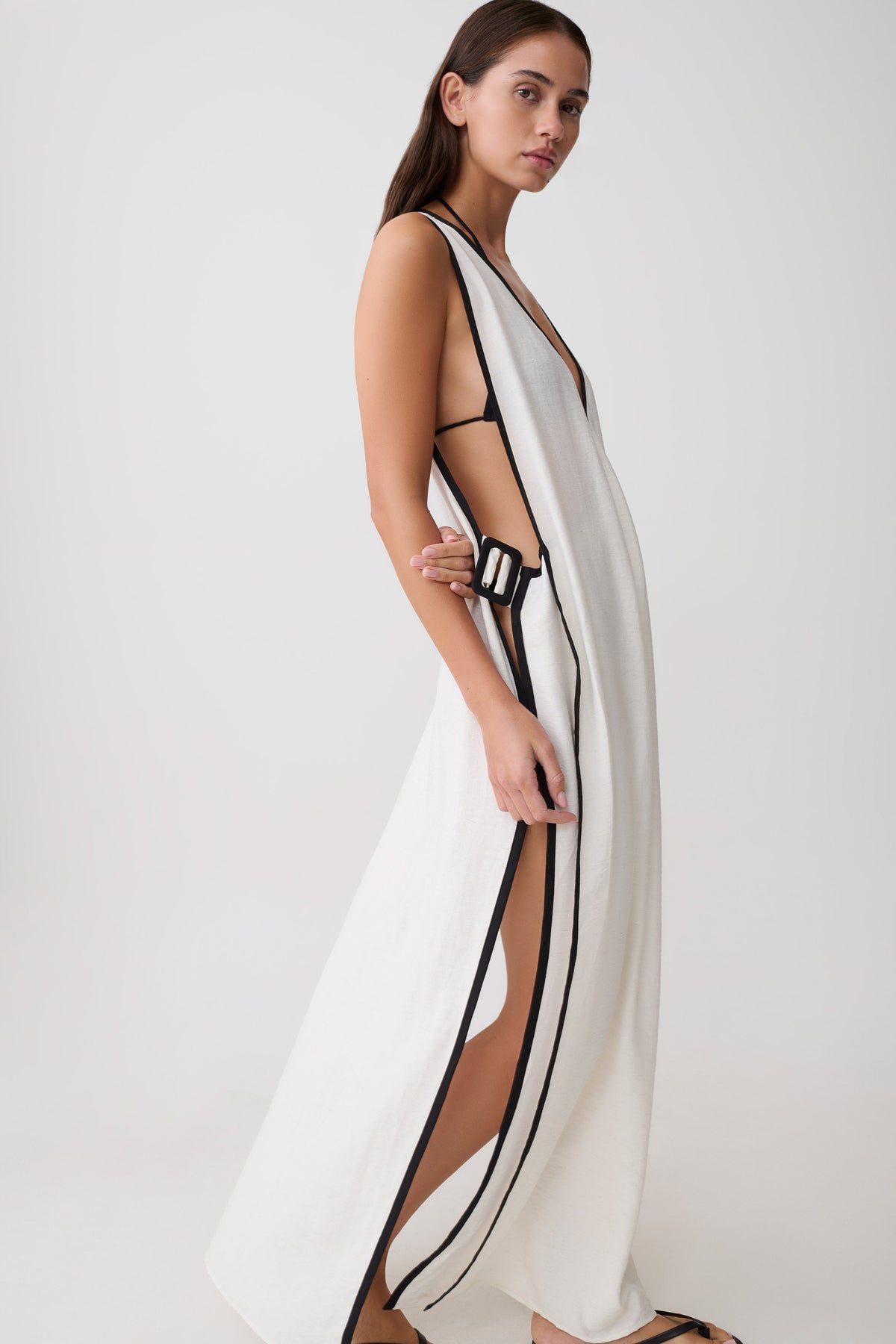 Arcadia Crossover Coverup Maxi Dress - White #3