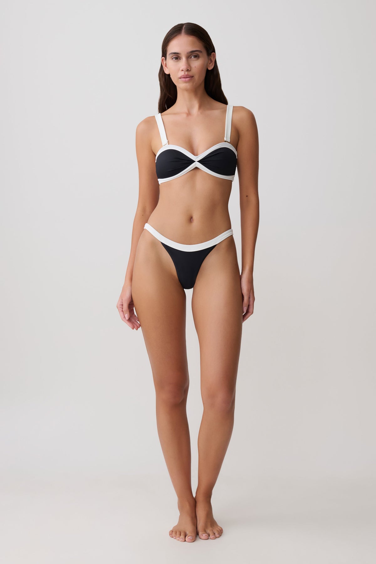 Isla Brazilian Bikini Bottom - Black/White #8
