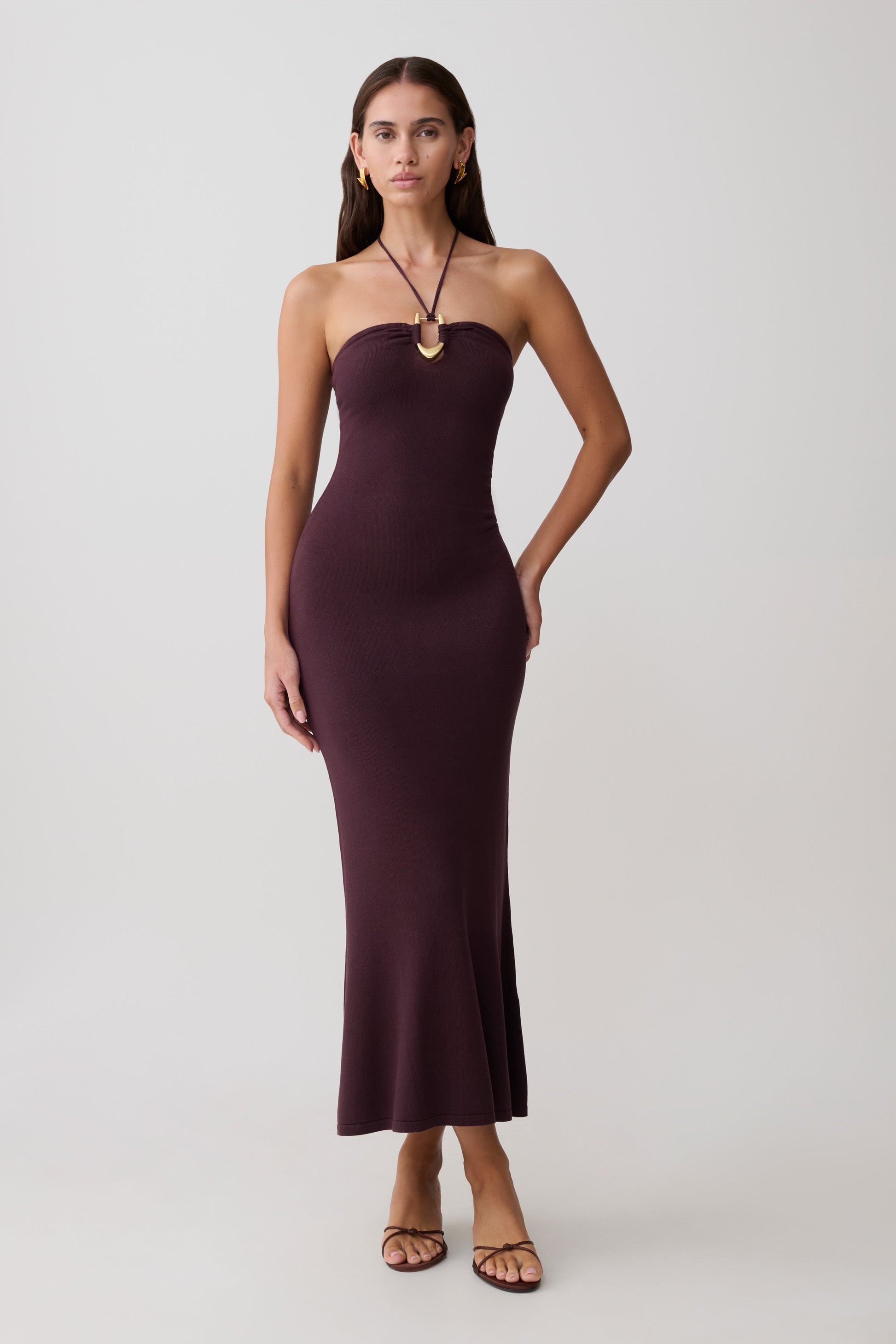 Dimitri Knit Midi Dress - Chocolate #6