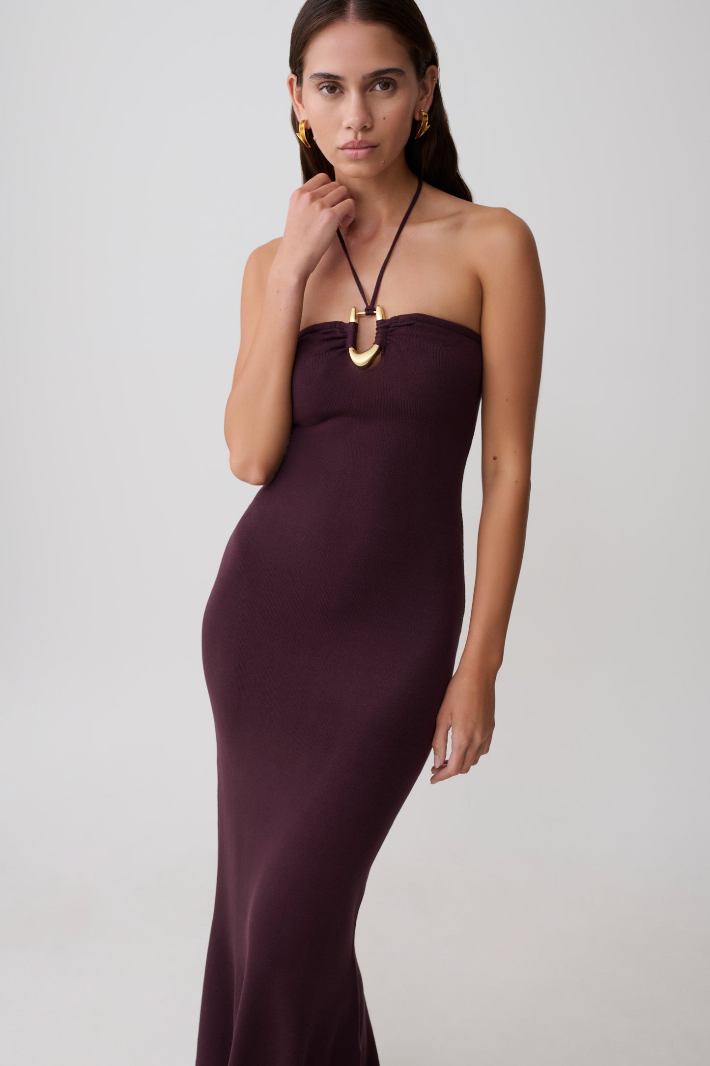 Dimitri Knit Midi Dress - Chocolate