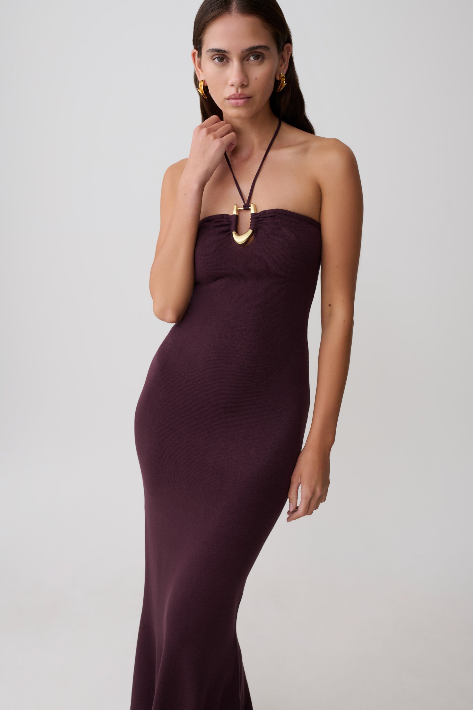 Dimitri Knit Midi Dress - Chocolate #3
