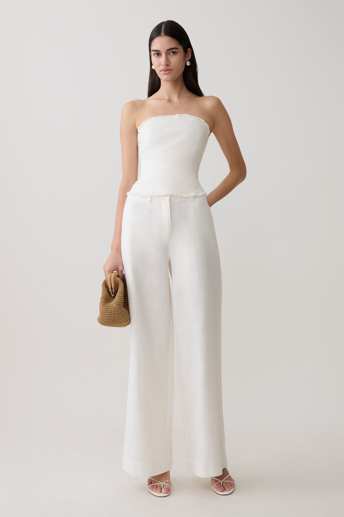 Brielle Straight Leg Pant - White