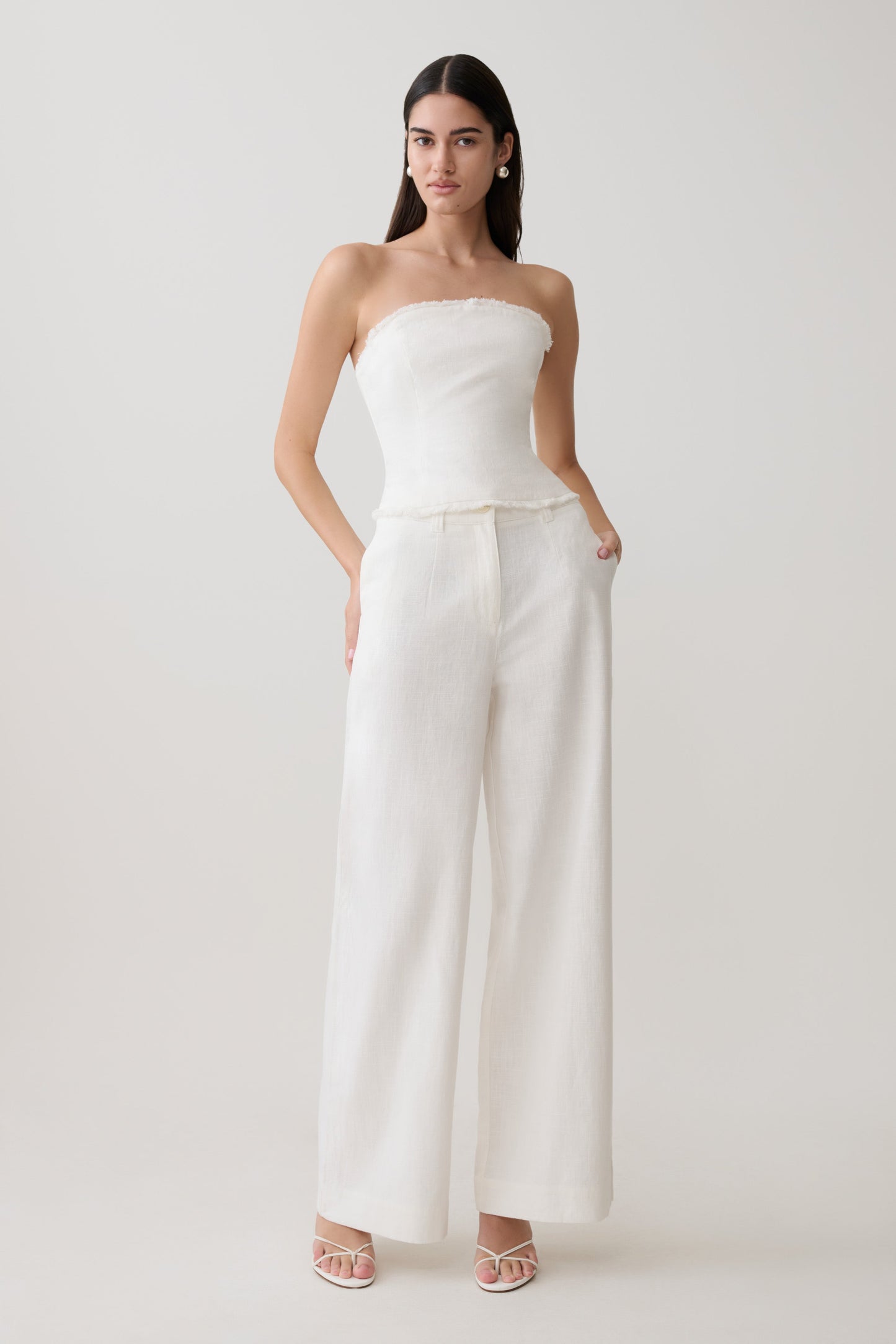 Brielle Straight Leg Pant - White