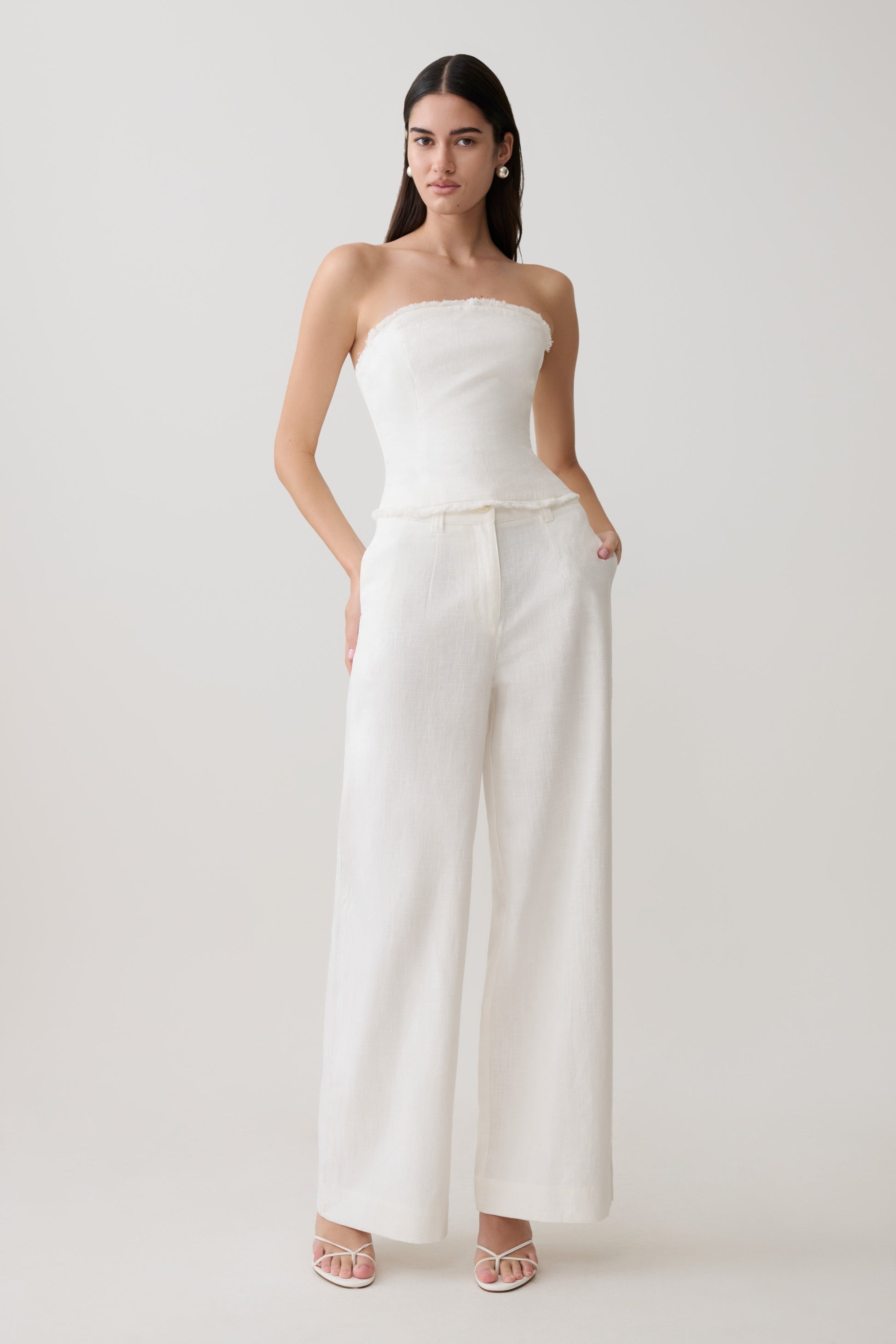Brielle Straight Leg Pant - White #5