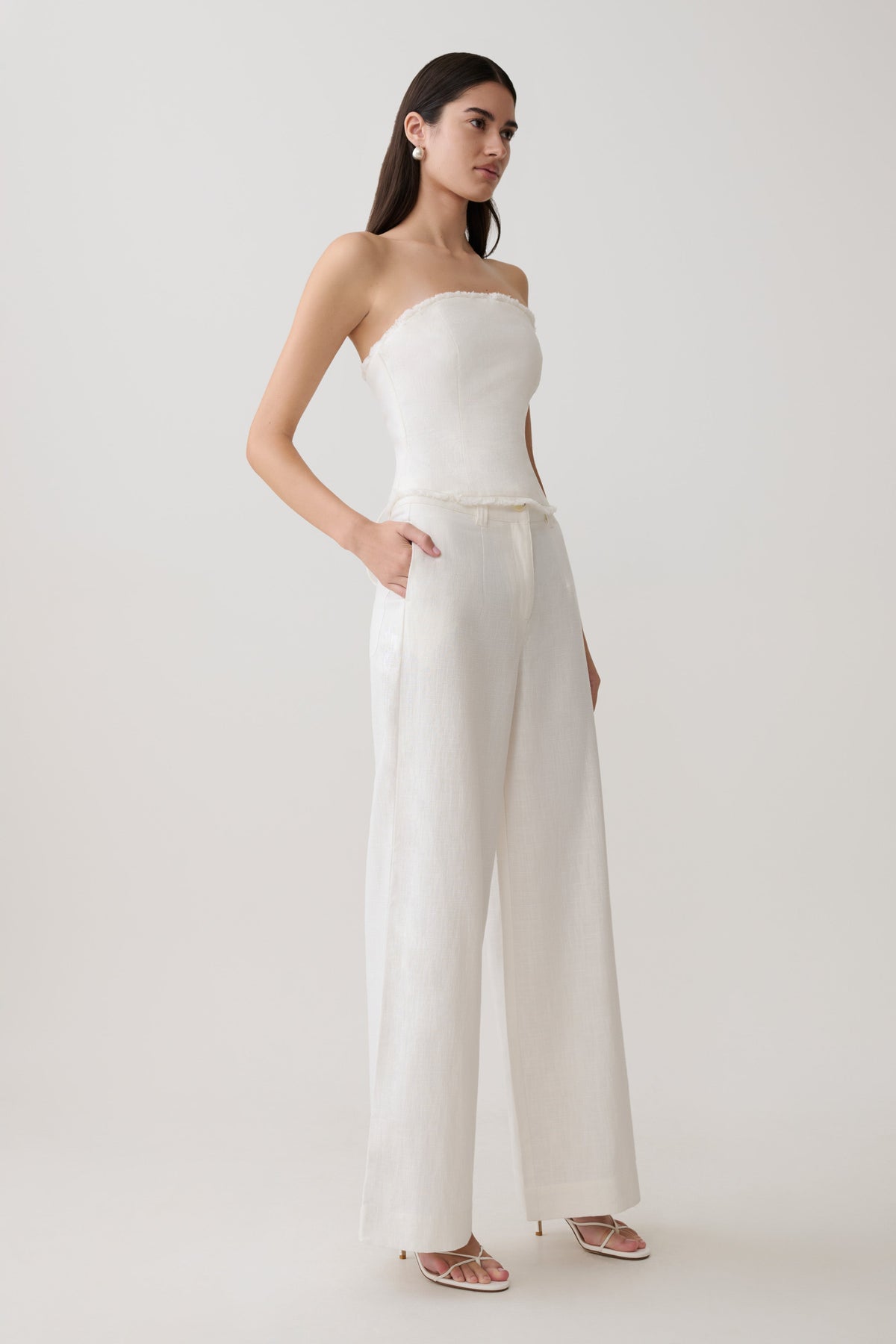 Brielle Straight Leg Pant - White #4