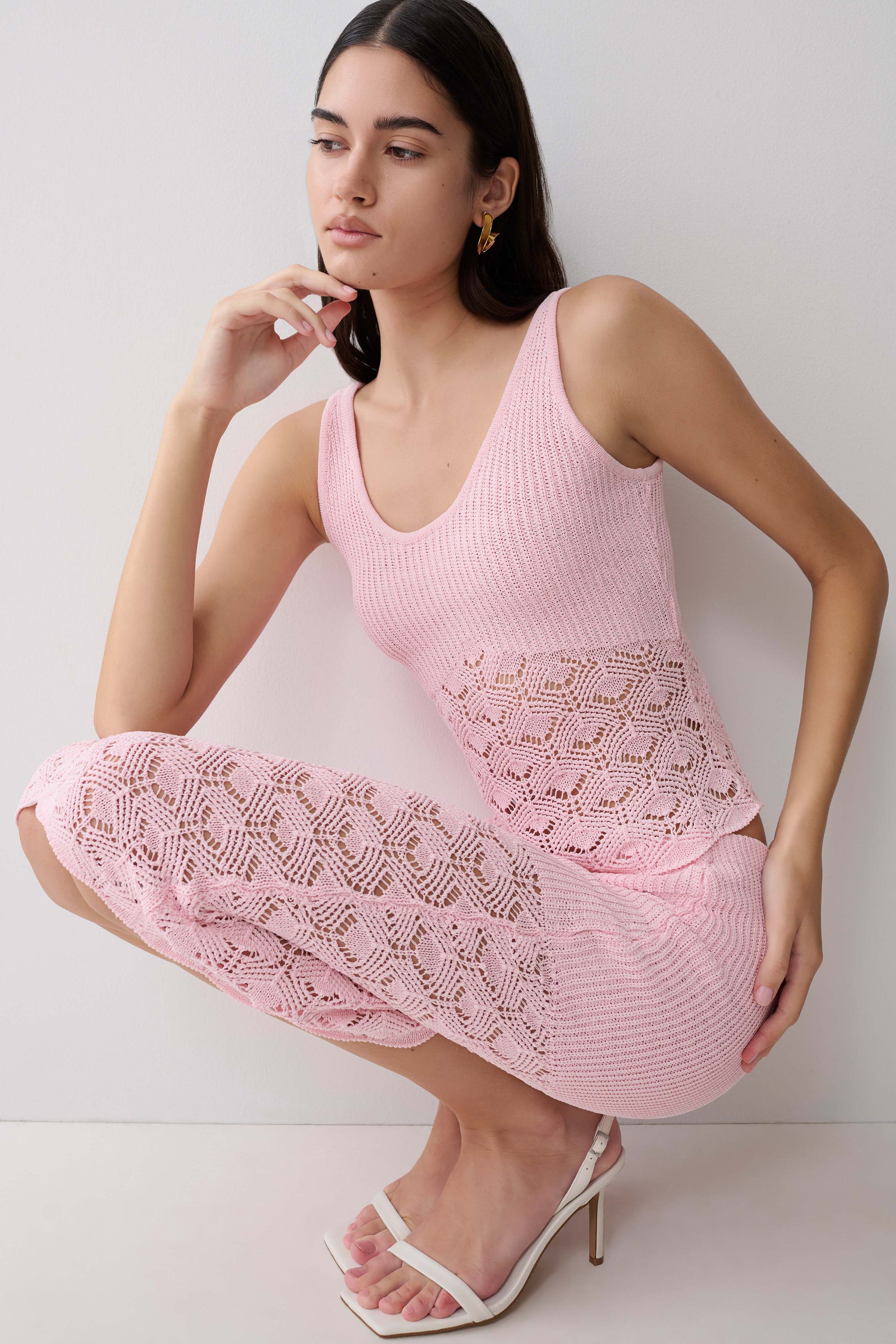 Atlantis Crochet Knit Top - Baby Pink #3
