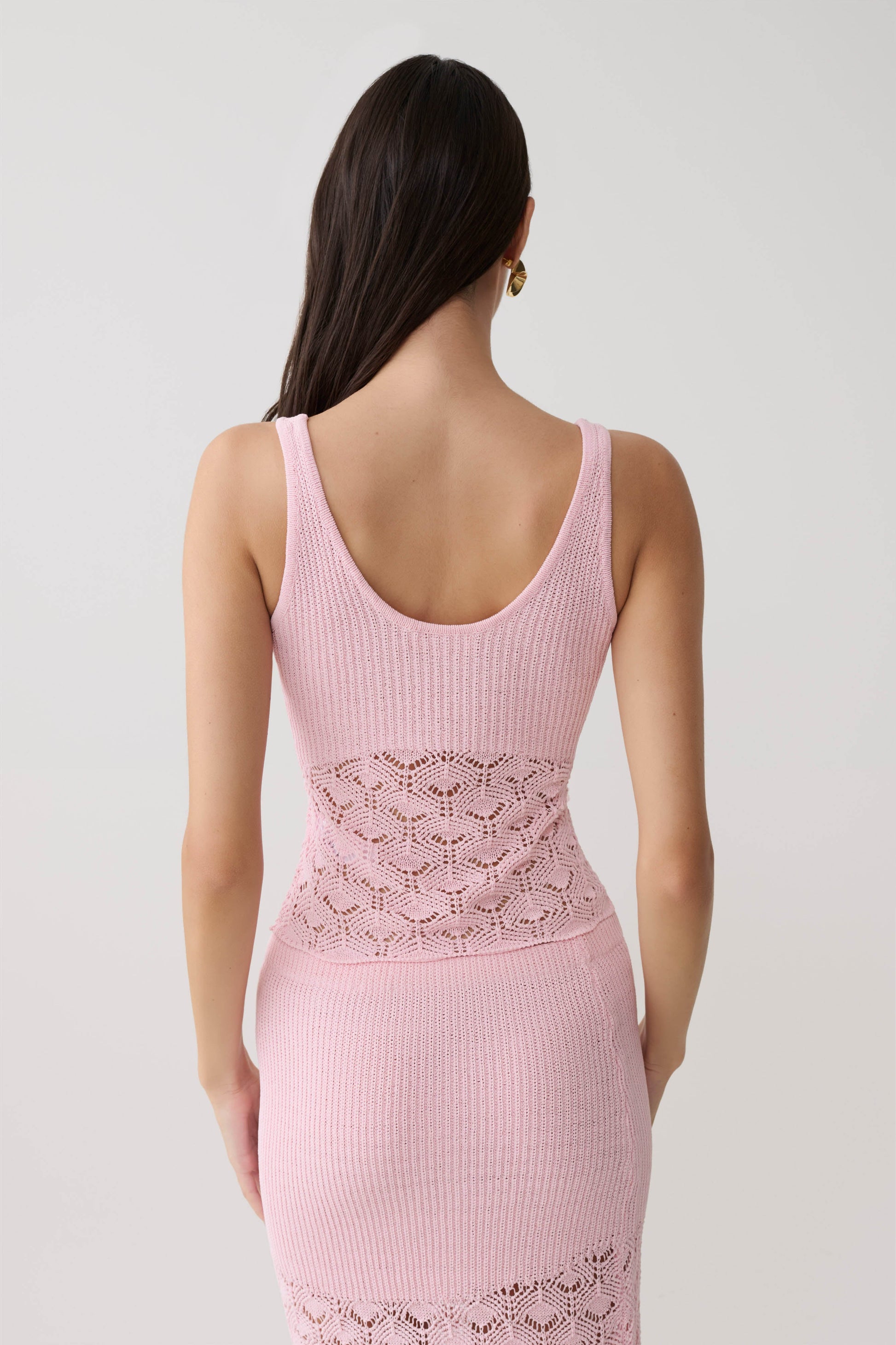 Atlantis Crochet Knit Top - Baby Pink #2