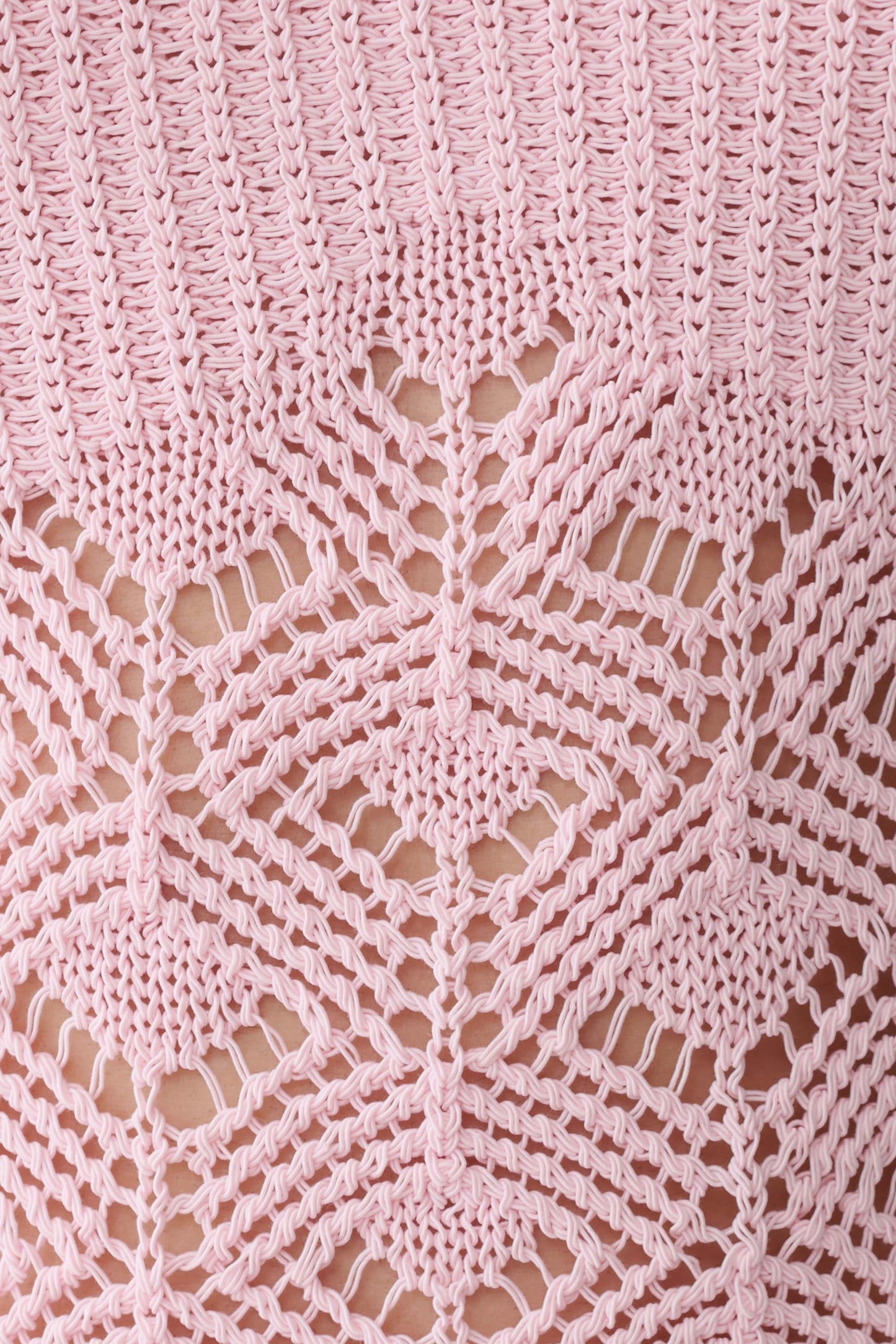 Atlantis Crochet Knit Top - Baby Pink