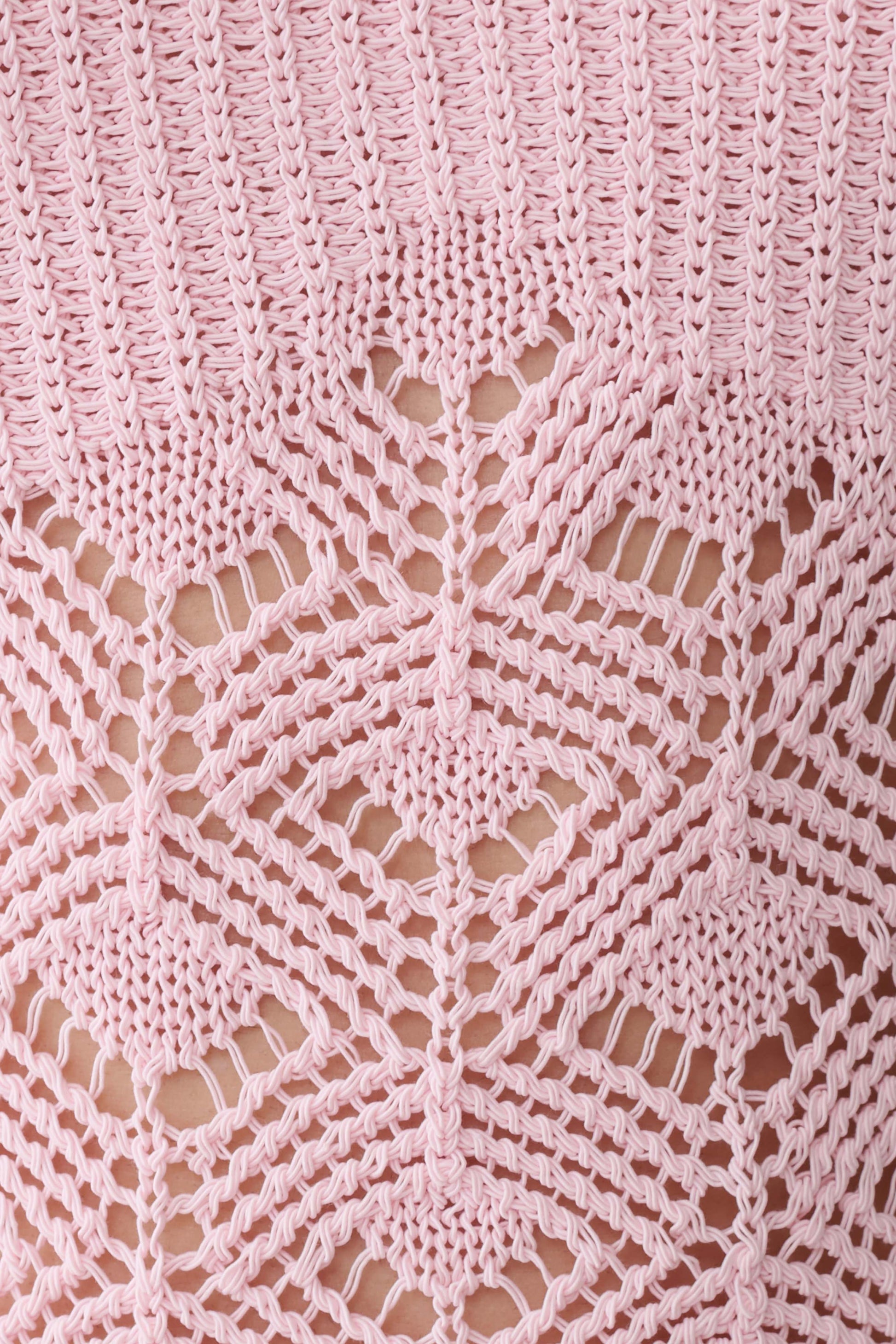 Atlantis Crochet Knit Top - Baby Pink #7