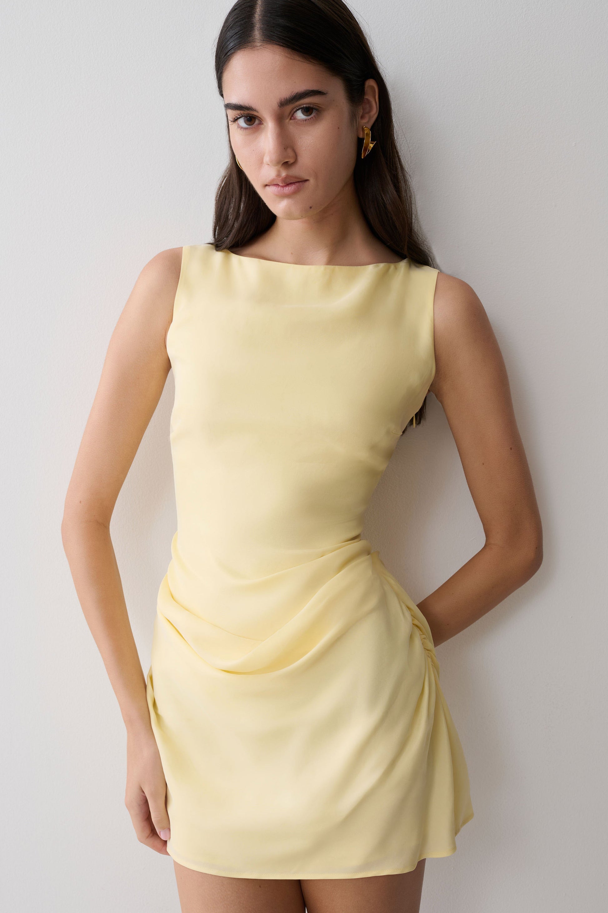 Bexley Draped Mini Dress - Butter #3