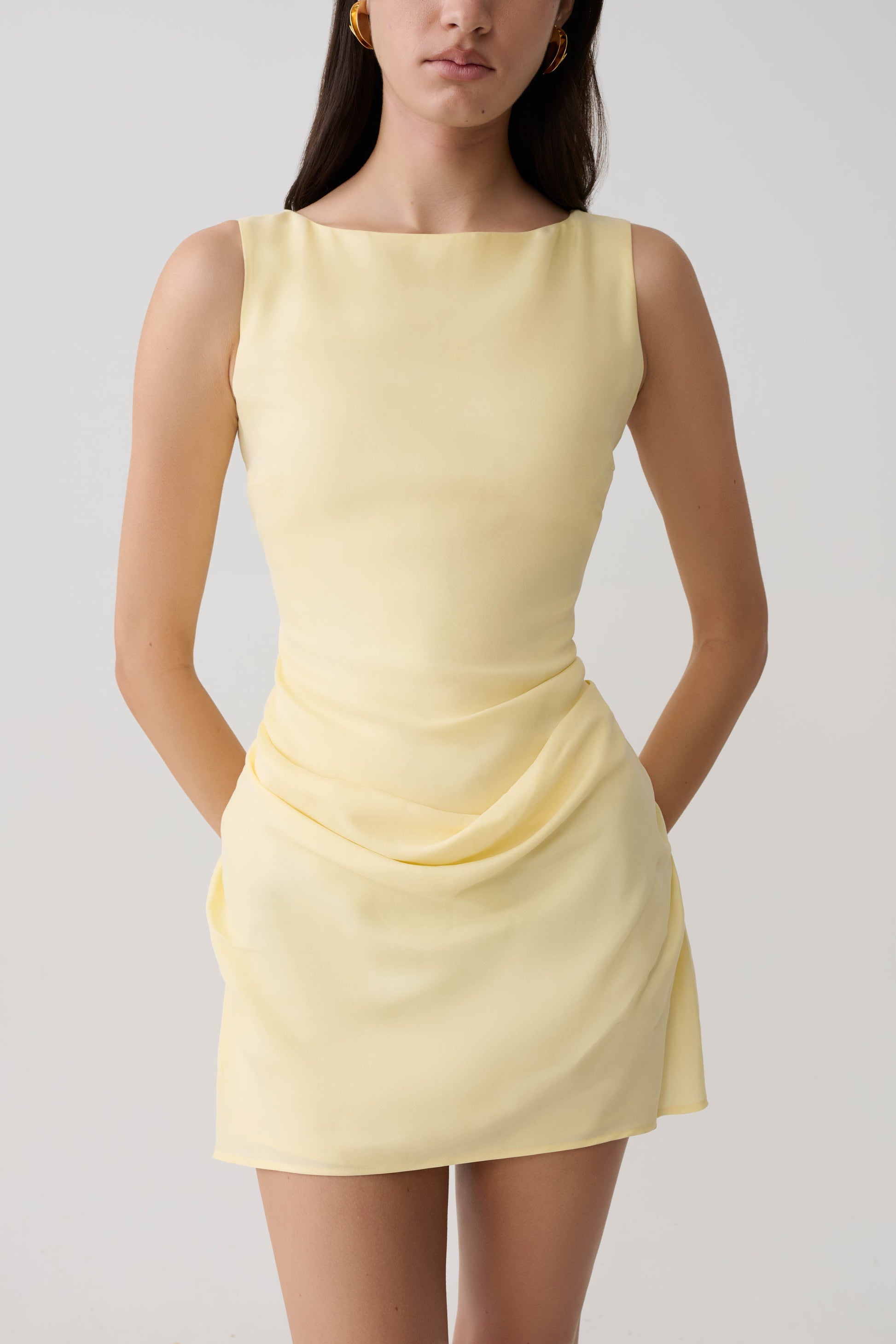 Bexley Draped Mini Dress - Butter #6