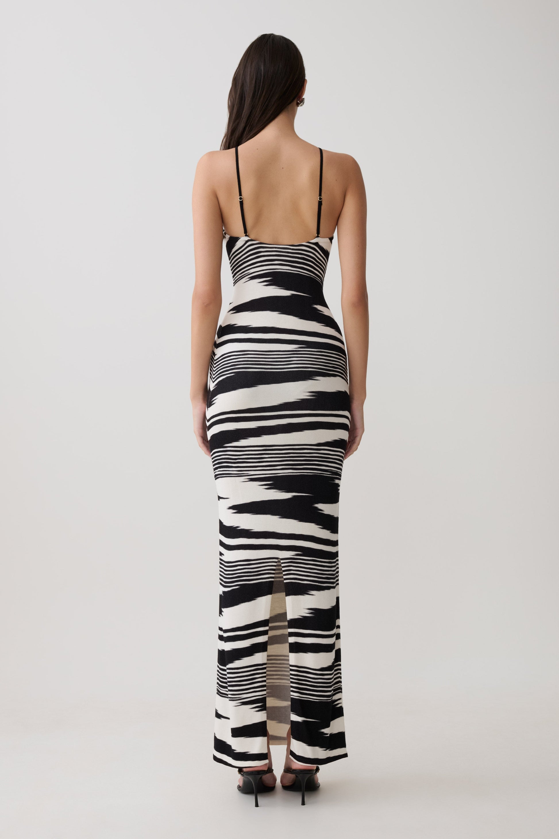 Ashtin Cross Front Knit Maxi Dress - Linear Shift Print #2