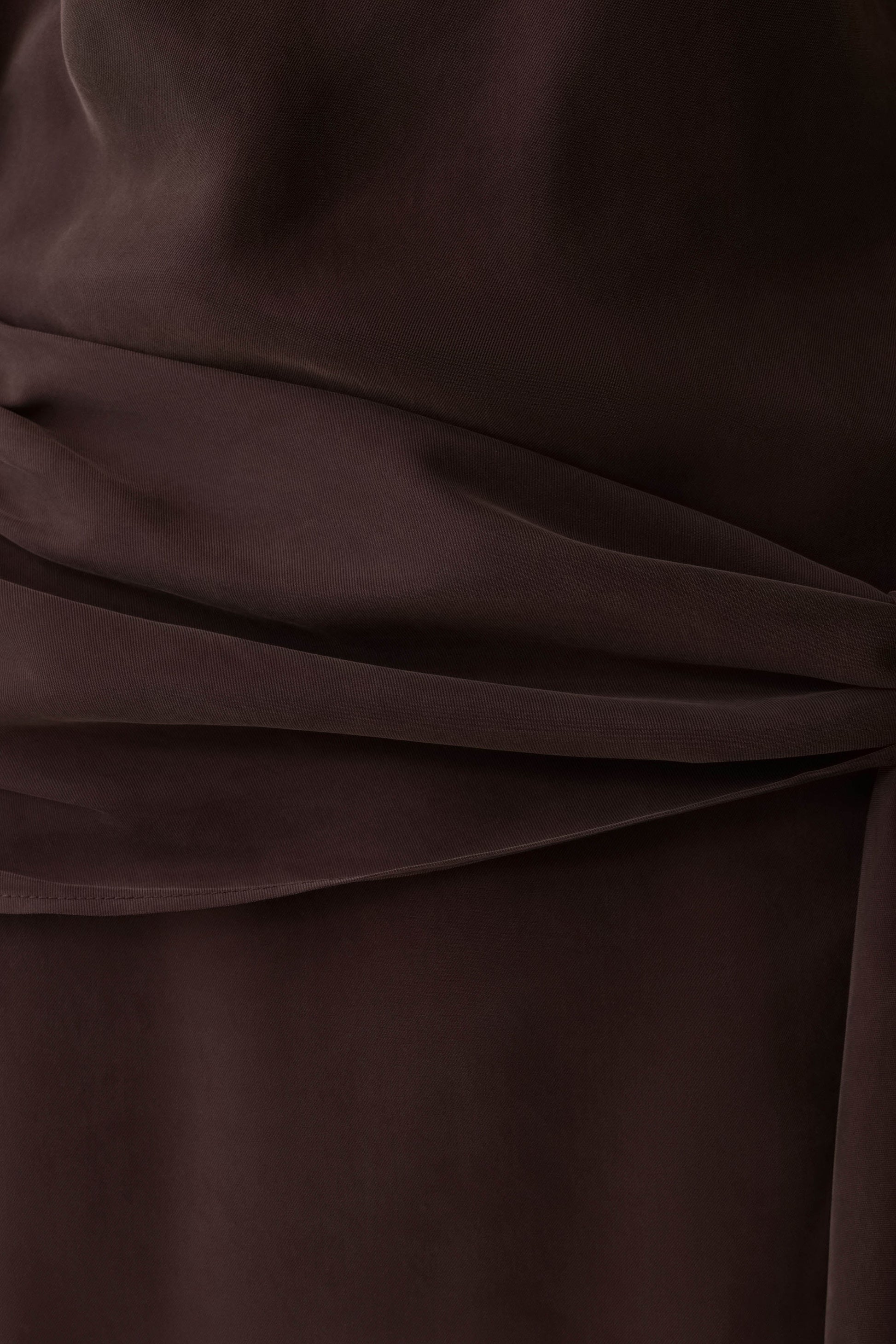 Felicity Short Sleeve Dress With Waist Tie - Dark Chocolate #5