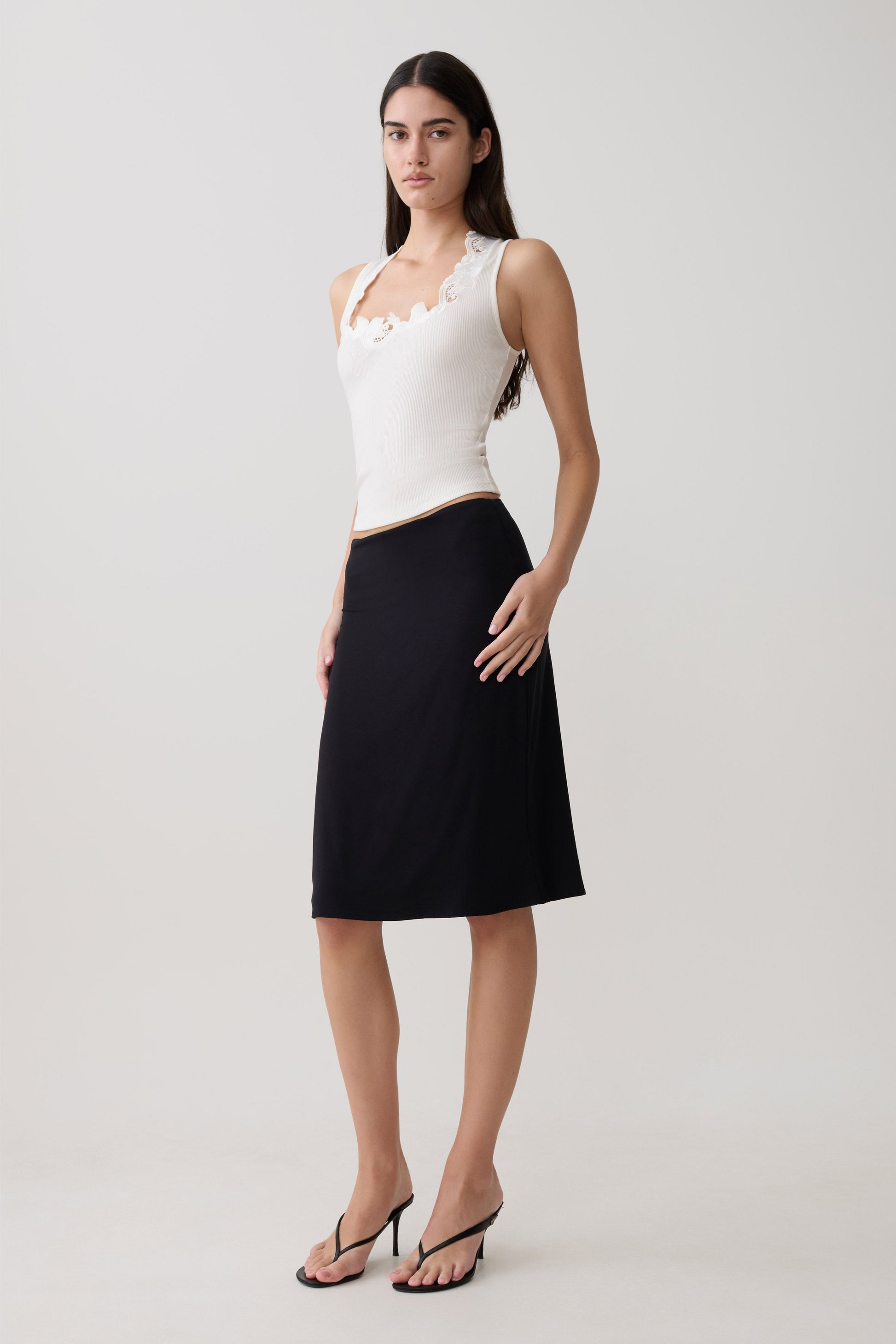 Greer Knee Length Skirt - Black #5
