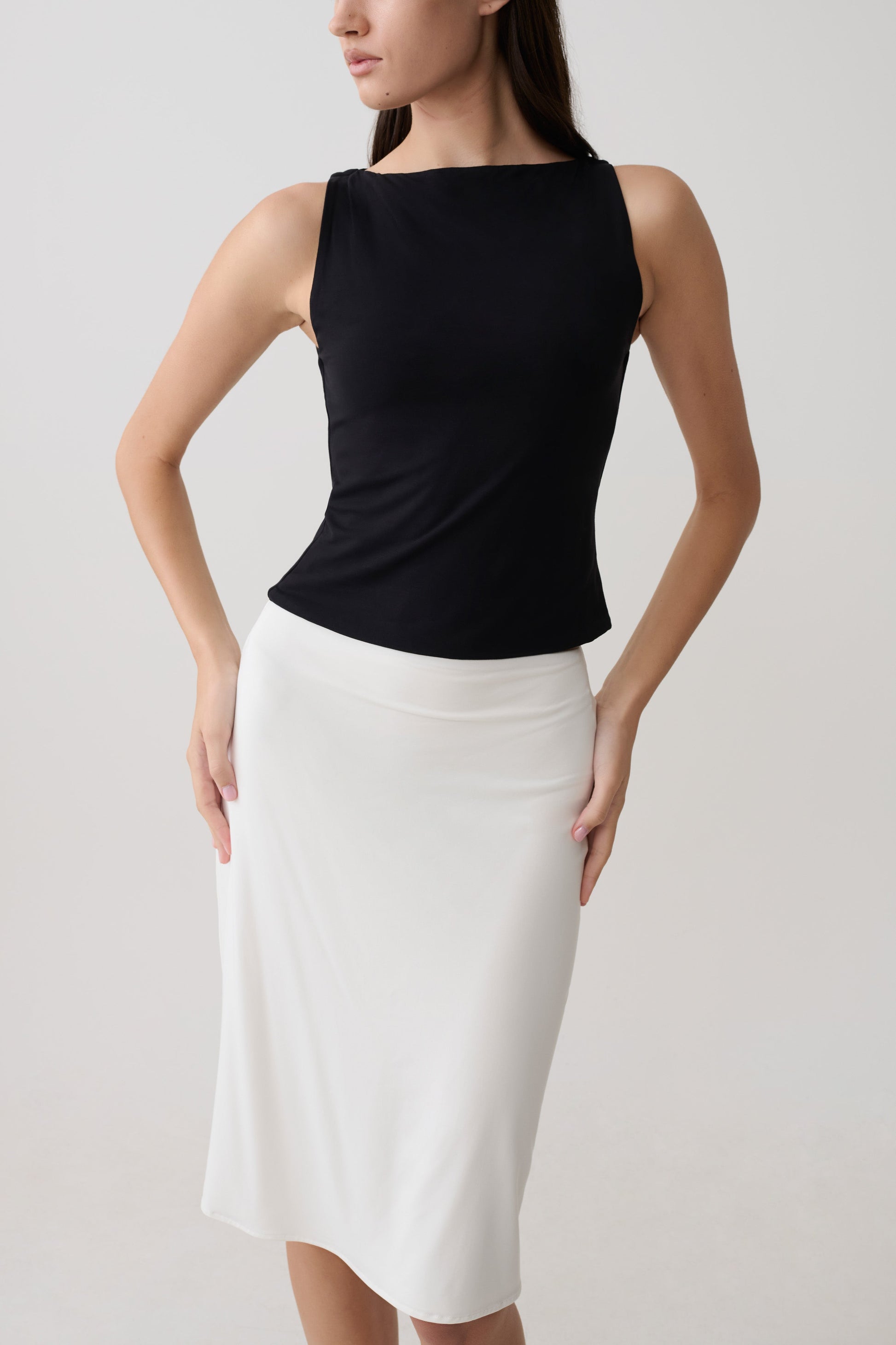Greer Knee Length Skirt - White #3