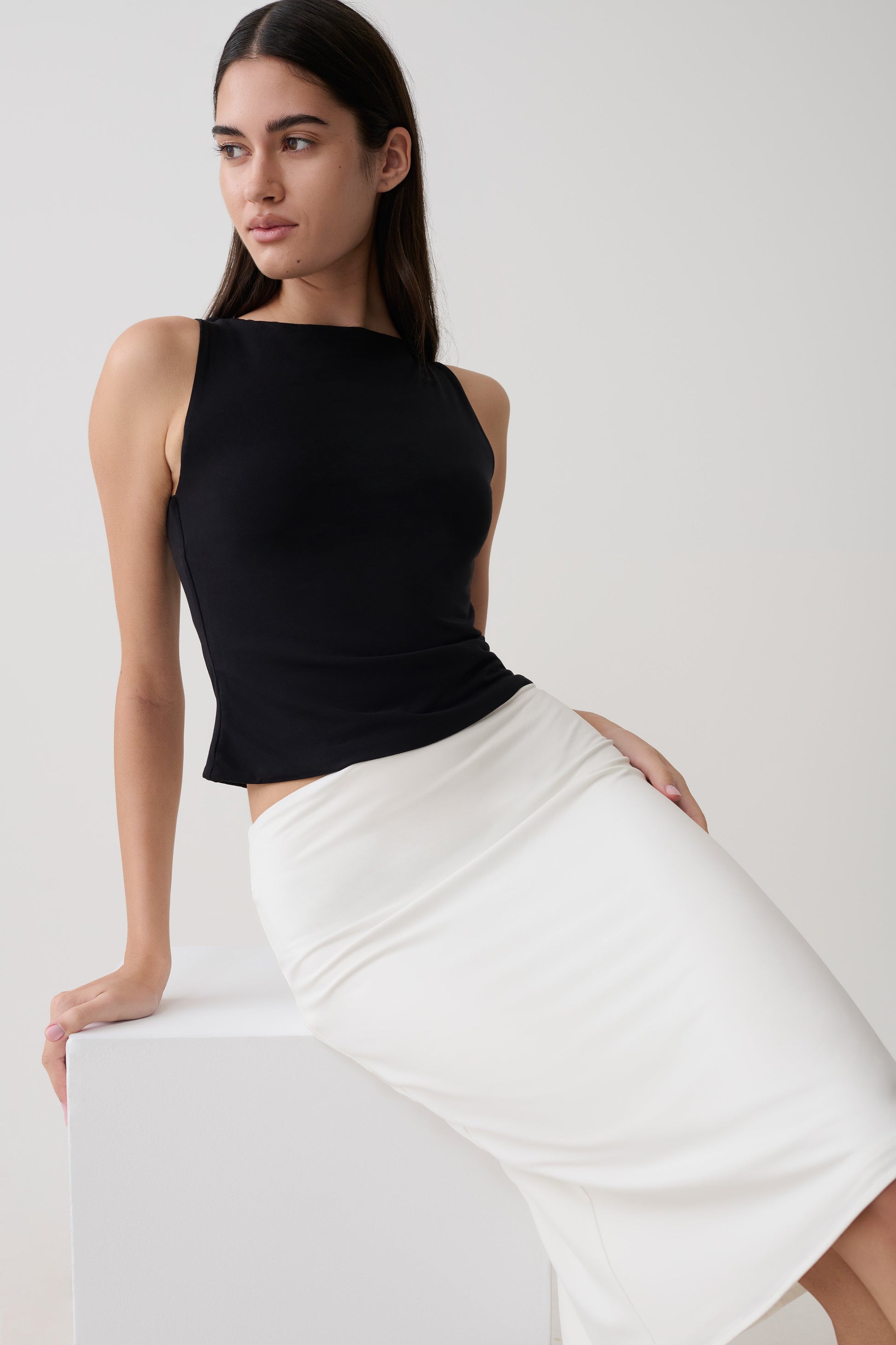 Nicolette Sleeveless Tank Top - Black #3