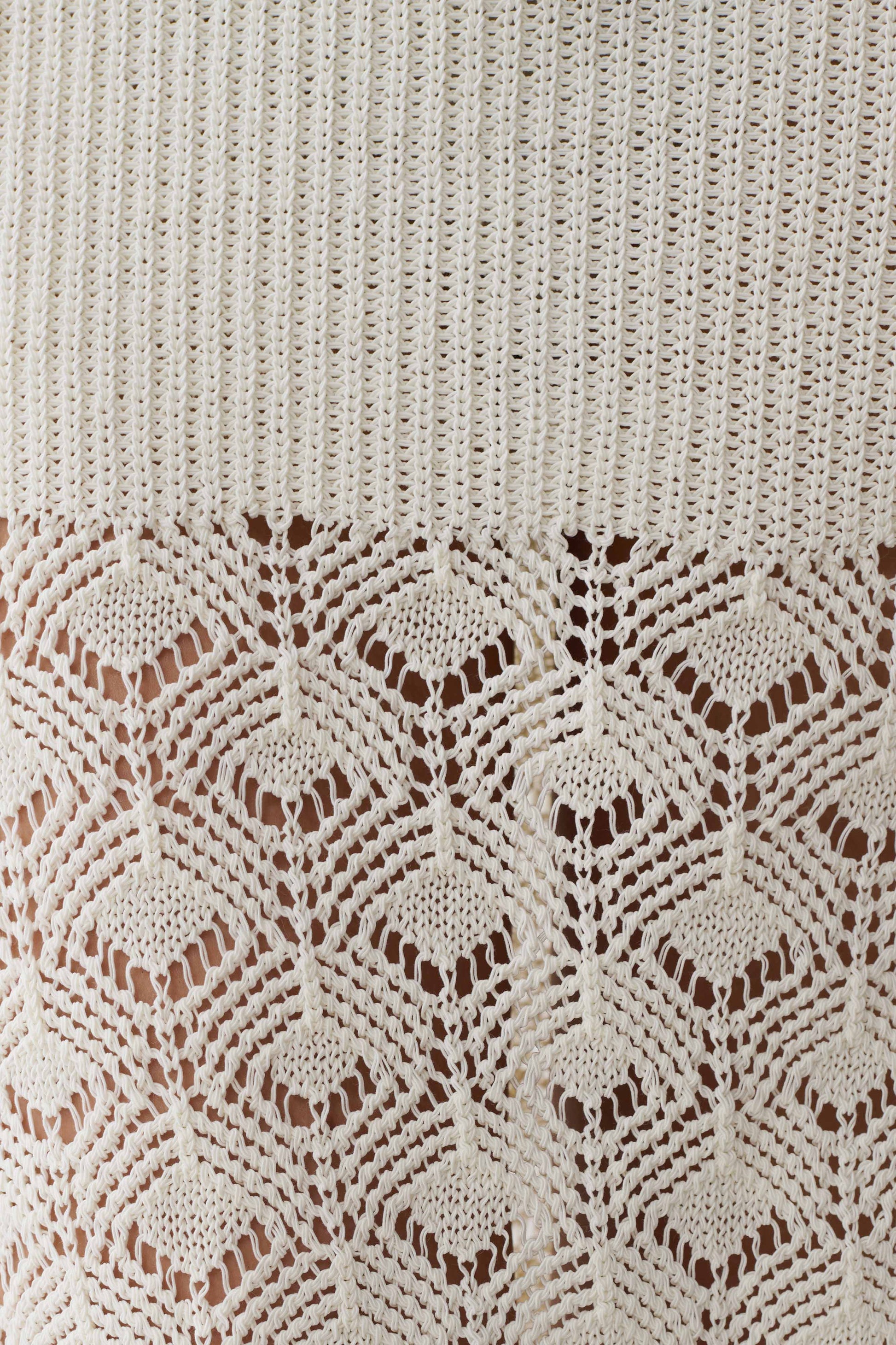 Atlantis Crochet Knit Midi Skirt - White #5