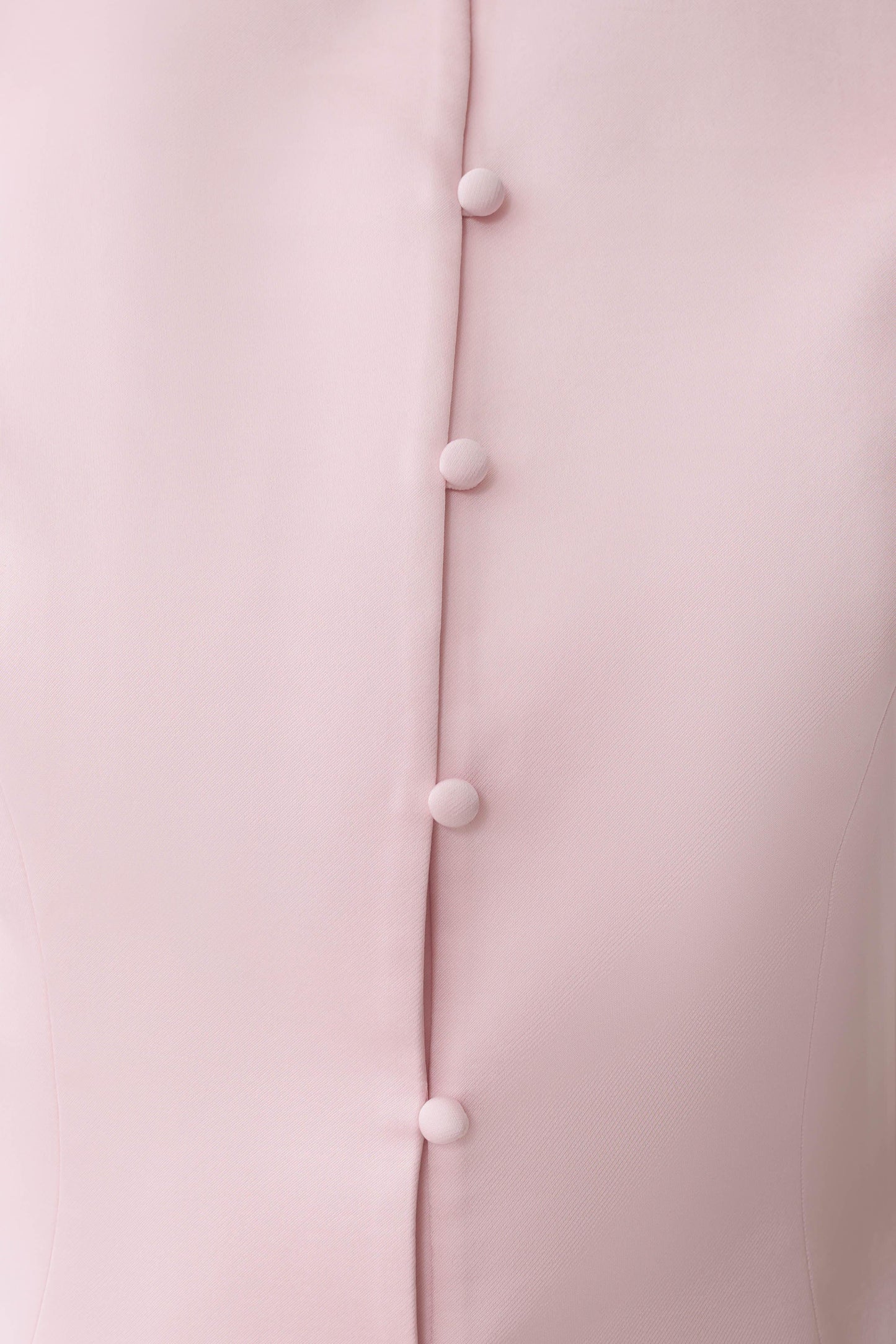 Anne Short Sleeve Satin Top - Pale Pink